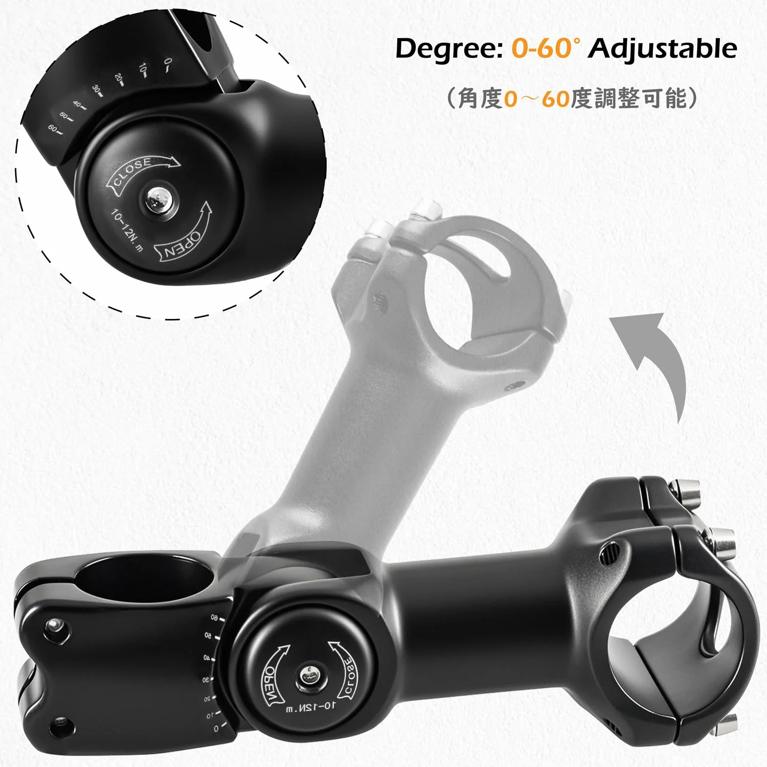 TRIWONDER Wspornik kierownicy regulowany 60° 25,4/31,8 mm aluminiowy do roweru BMX MTB