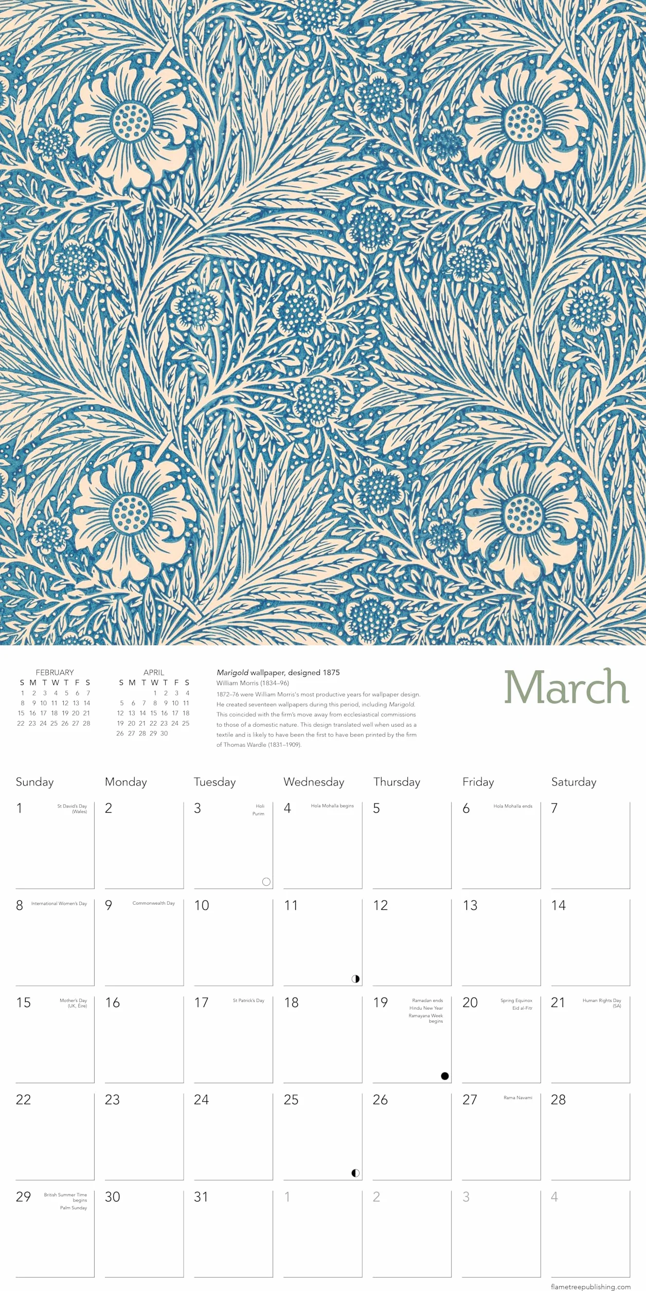 William Morris Gallery Wall Calendar 2026 (Art Calendar)