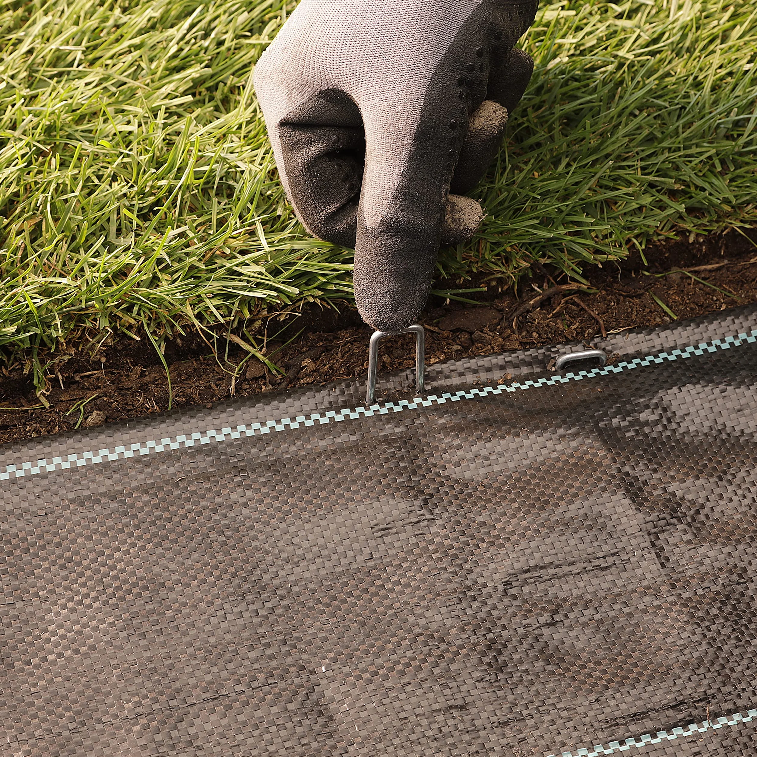 GardenMate - kotwy gruntowe ocynkowane 100 szt. - dł. 100 mm, szer. 13 mm, Ø 2,9 mm - kotwy mocujące ogrodowe z ocynkowanej stali - śledzie - do mocowania włókniny i sztucznych trawników