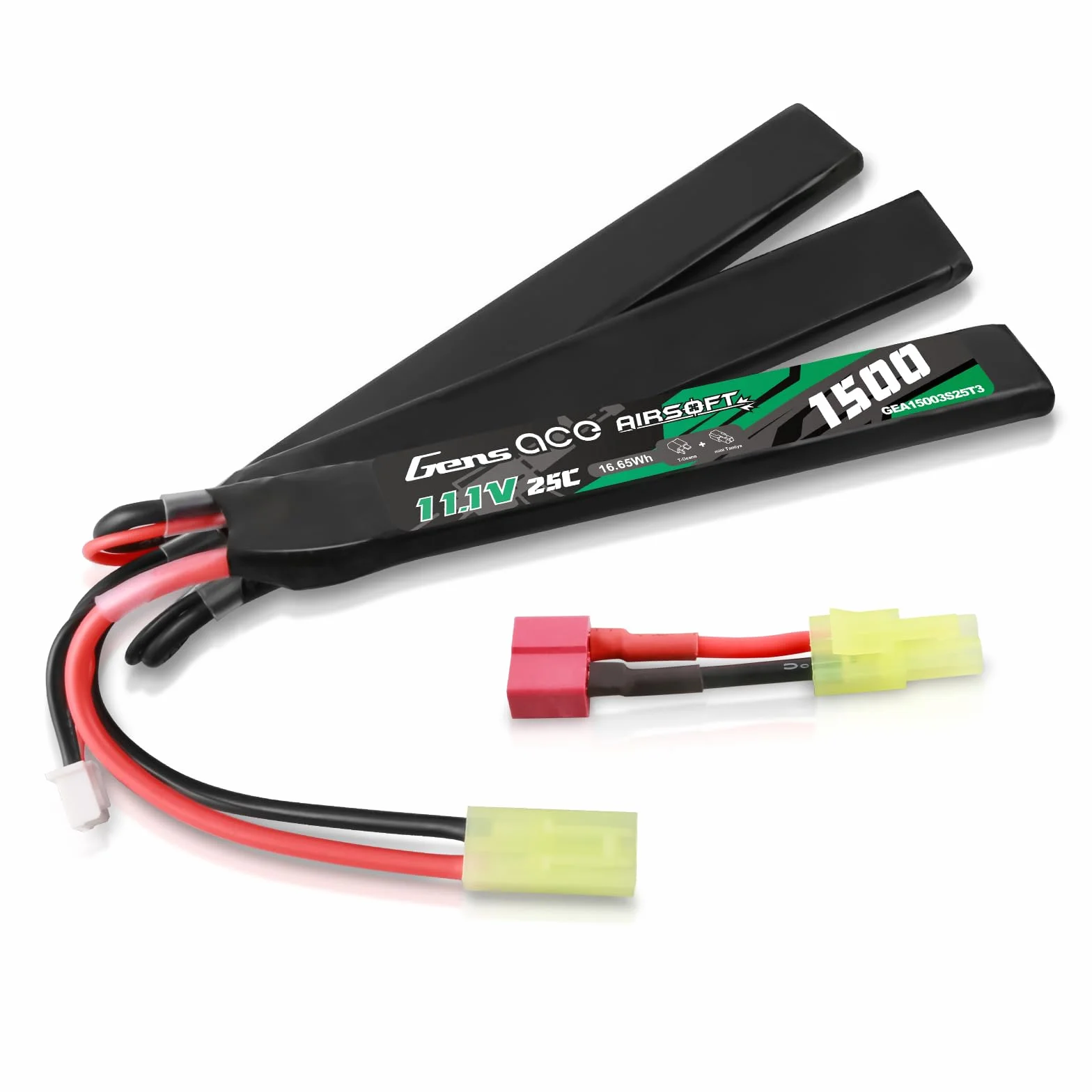 Gens Ace Bateria LiPo 11,1 V 1500 mAh 25C 3S1P do Airsoft AEG