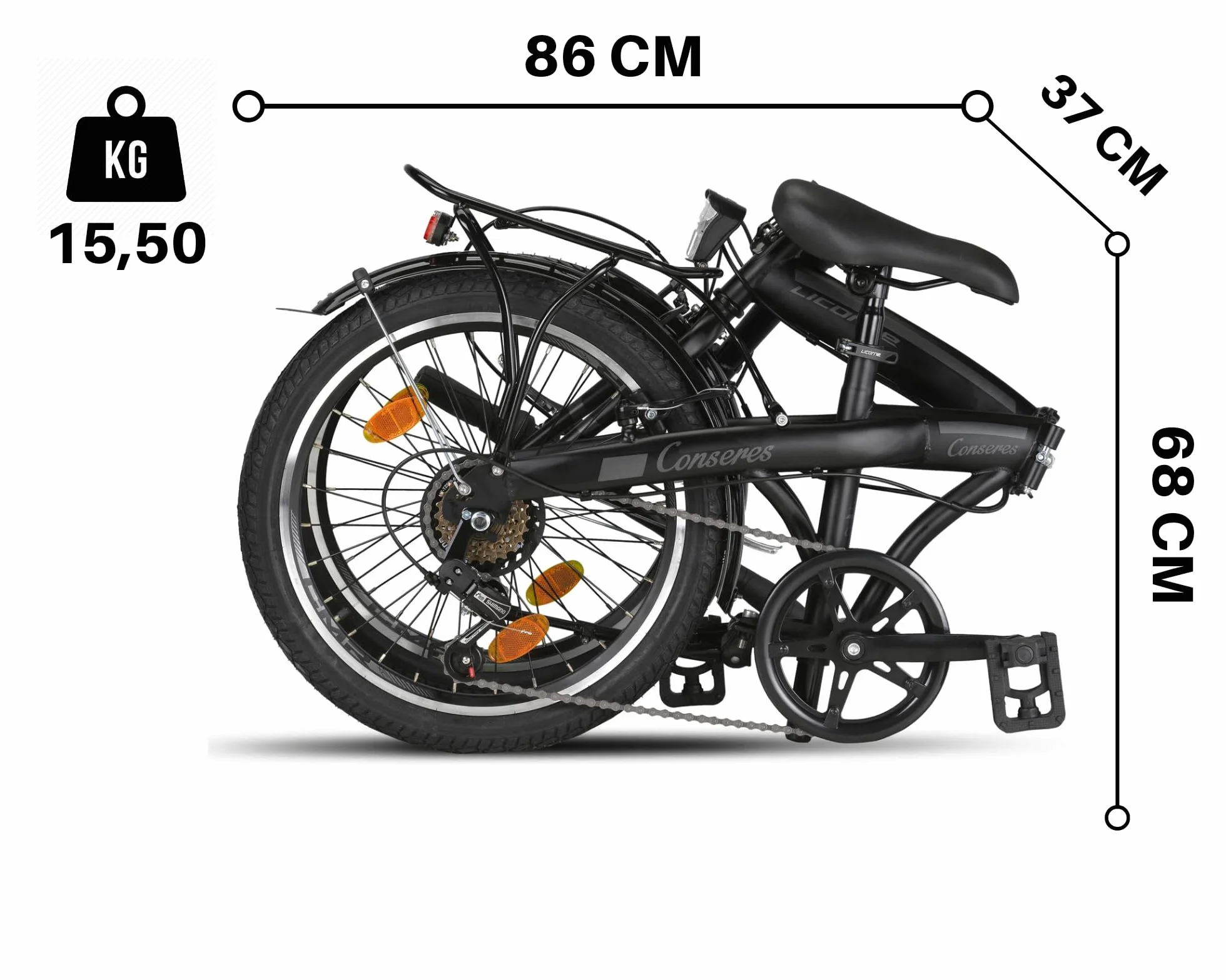 Licorne Bike CONSERES Premium składany rower 20 cali dla mężczyzn i kobiet, 6 biegów