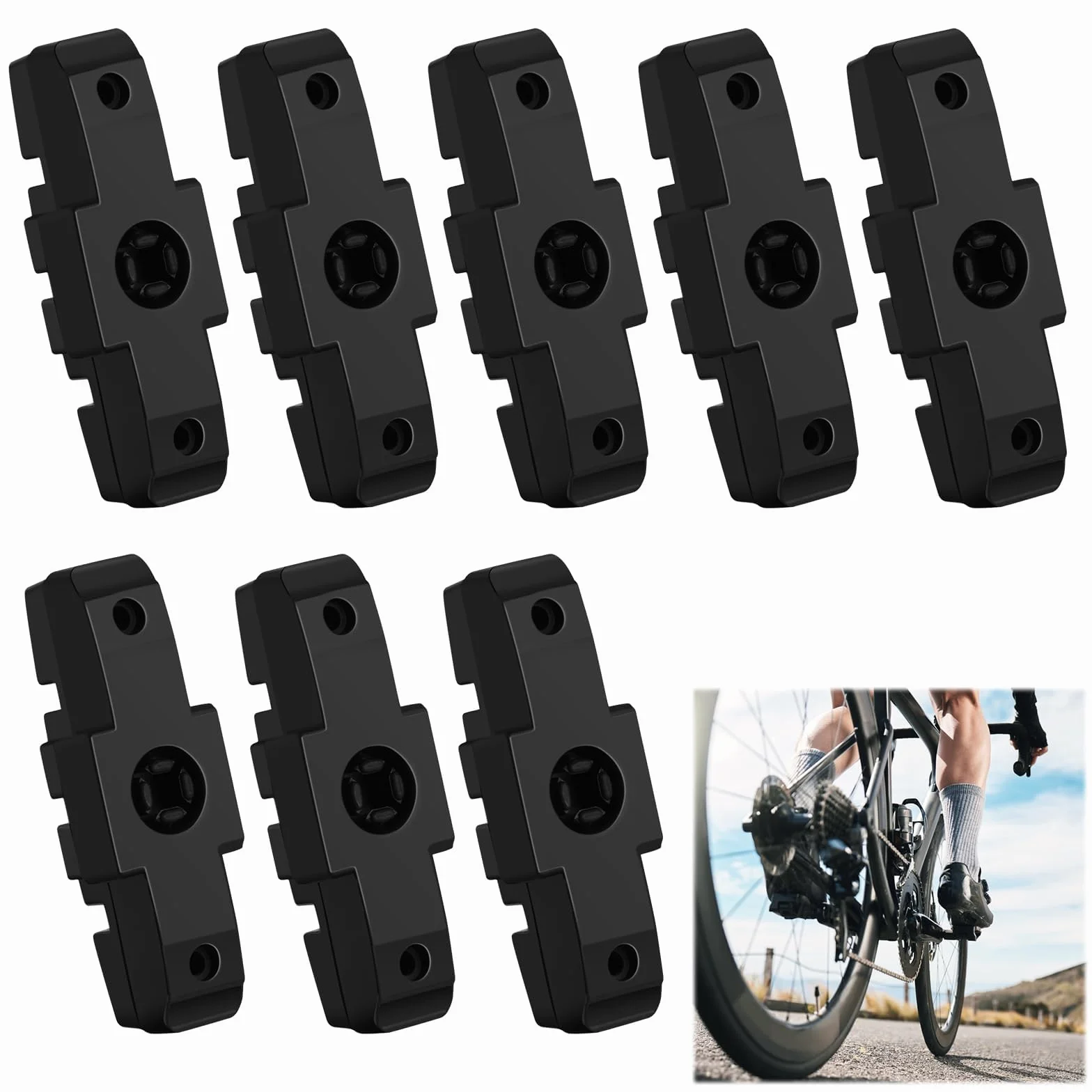 Klocki hamulcowe do roweru 8 sztuk Czarne Uniwersalne