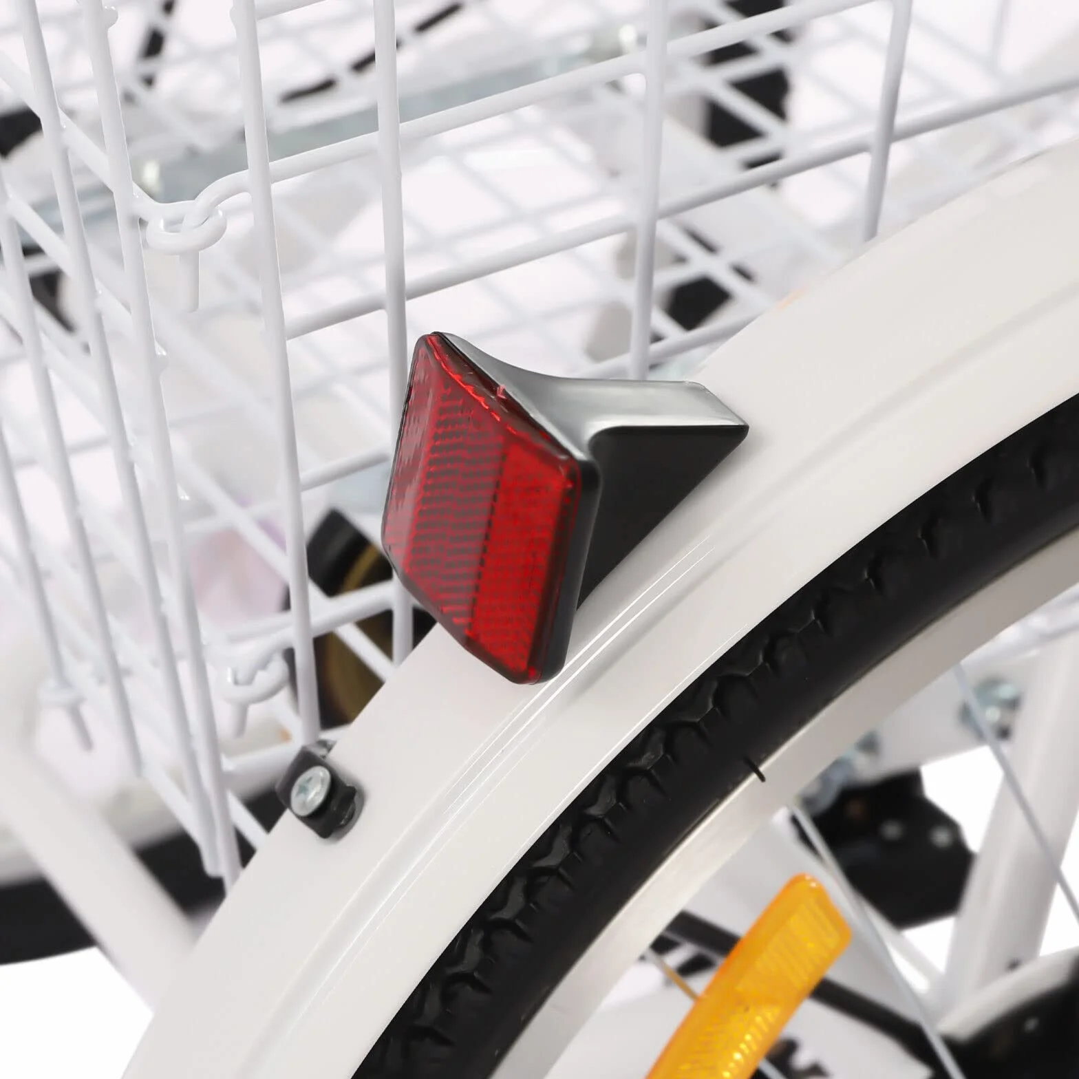 Rower trójkołowy dla dorosłych 24″ składany 7 biegów LED kosz