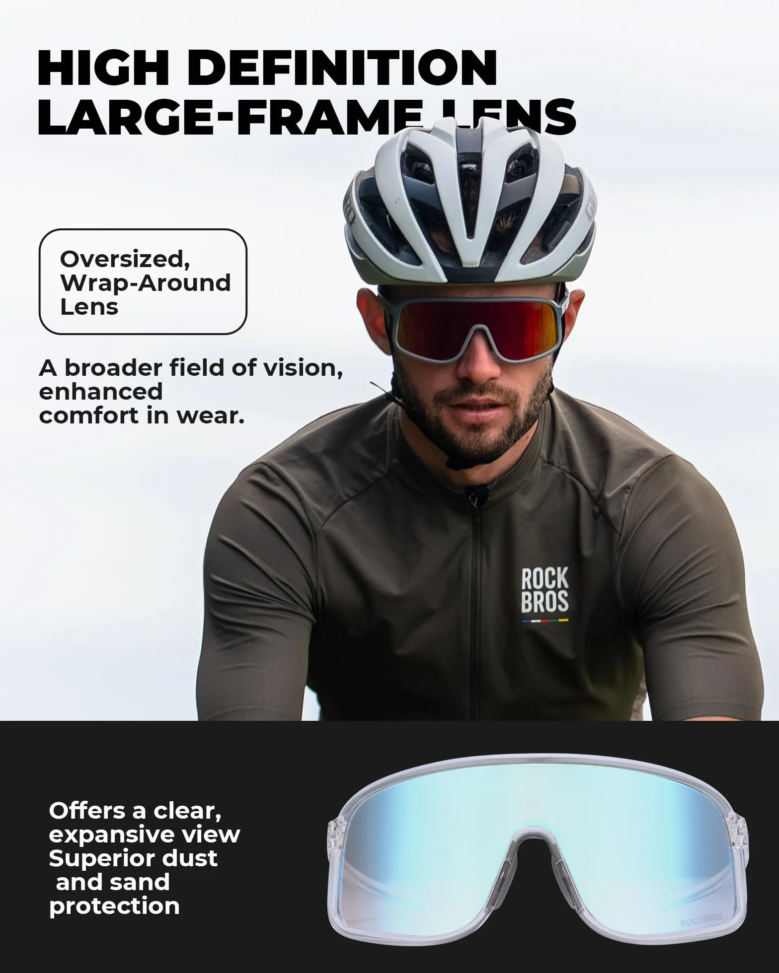 ROCKBROS Okulary rowerowe fotochromowe UV400 TR90 sportowe