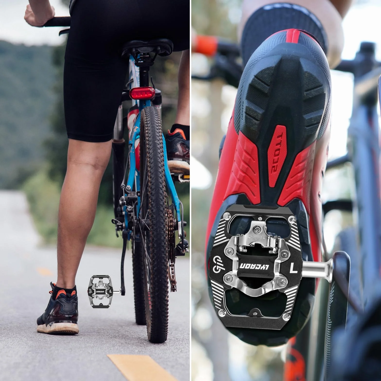 LYCAON pedały rowerowe MTB aluminium CNC łożyska uszczelnione kompatybilne SPD