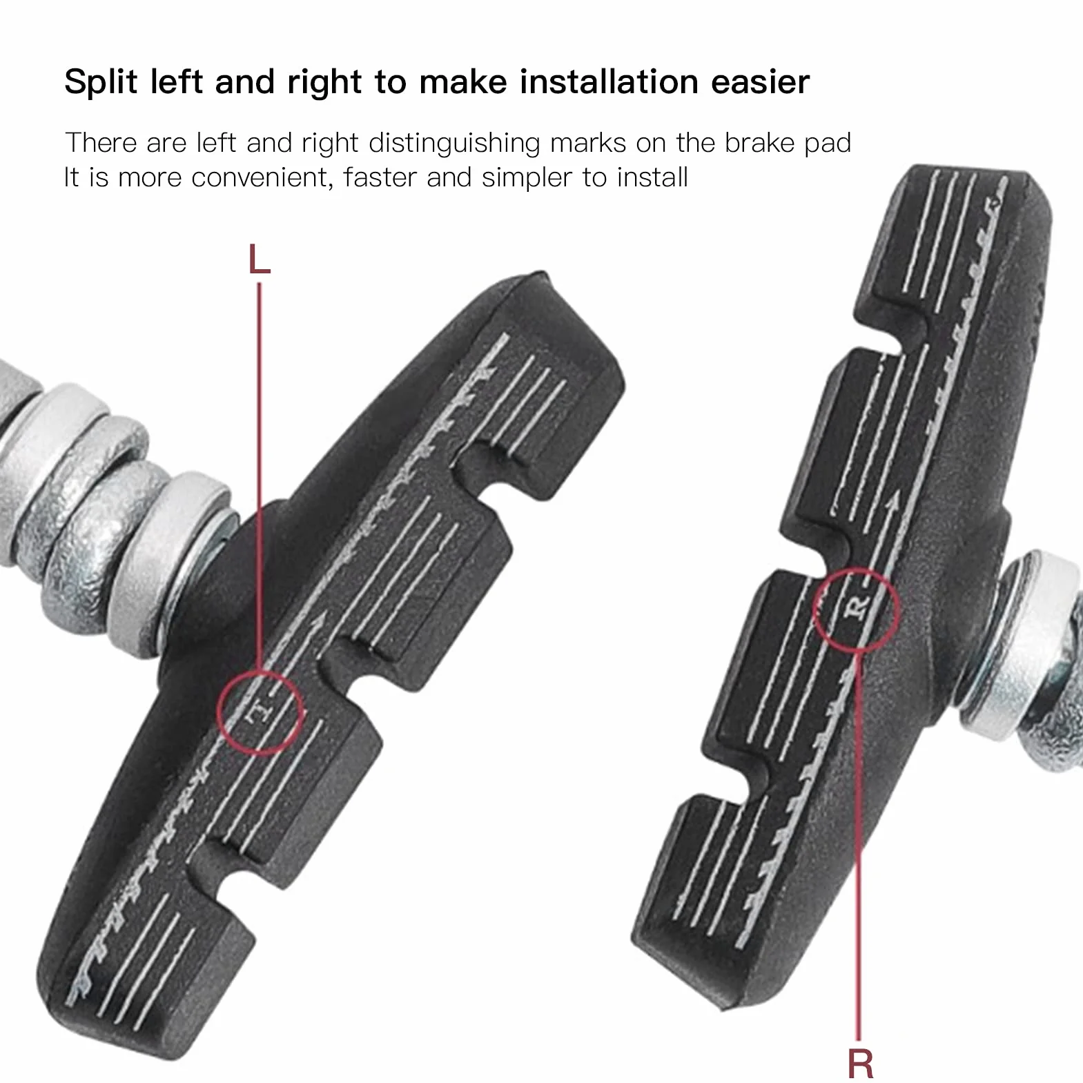 Klocki hamulcowe do roweru V-brake 55 mm składane gumowe z nakrętkami Dahon