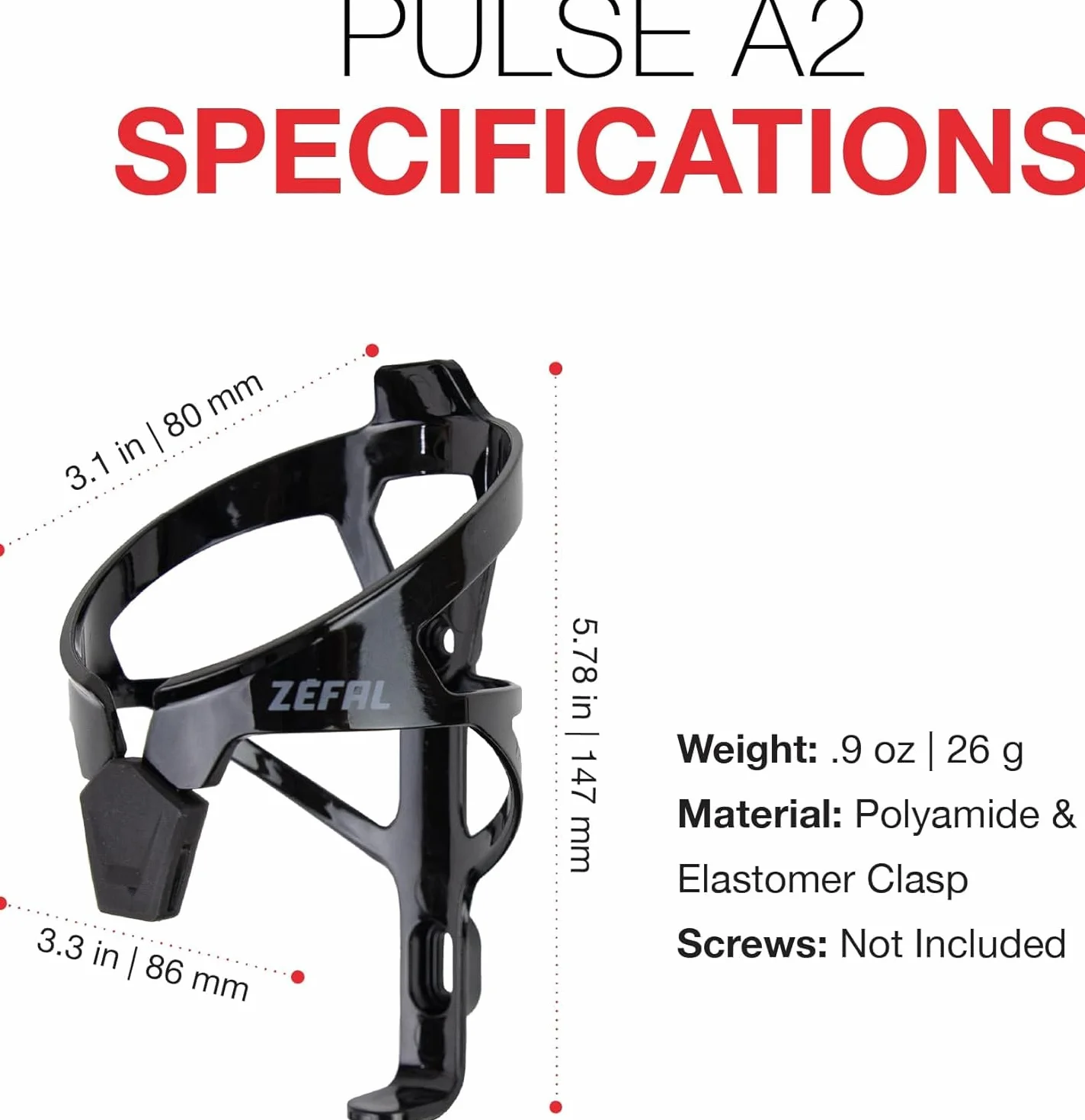 ZEFAL Pulse A2 lekki uchwyt na bidon rowerowy 26 g beżowy
