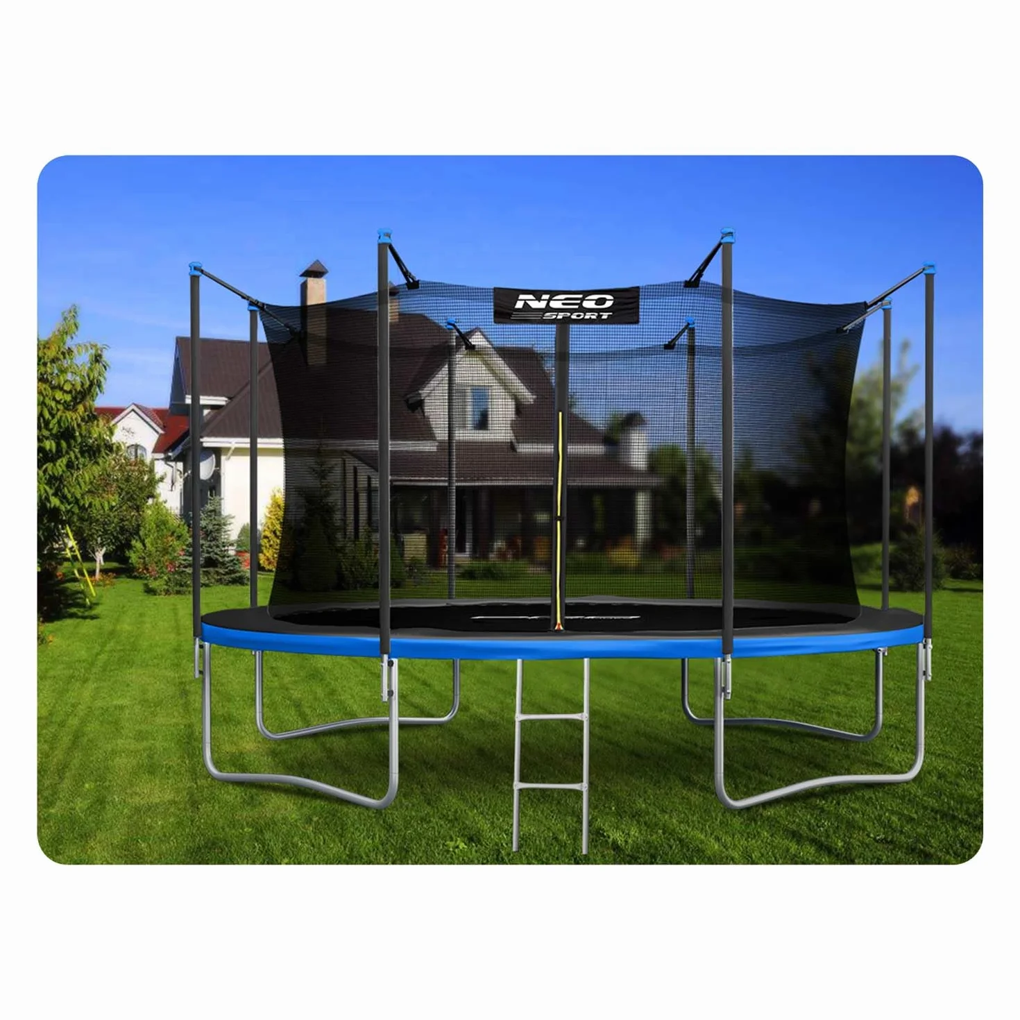 Neo-Sport Trampolina ogrodowa z siatką wewnętrzną 374cm 12ft dla dzieci