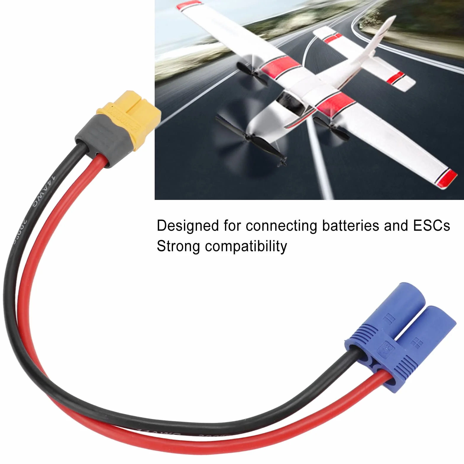 Kabel żeński RC do Męskiego EC5 14AWG XT60HF Adapter Złącza