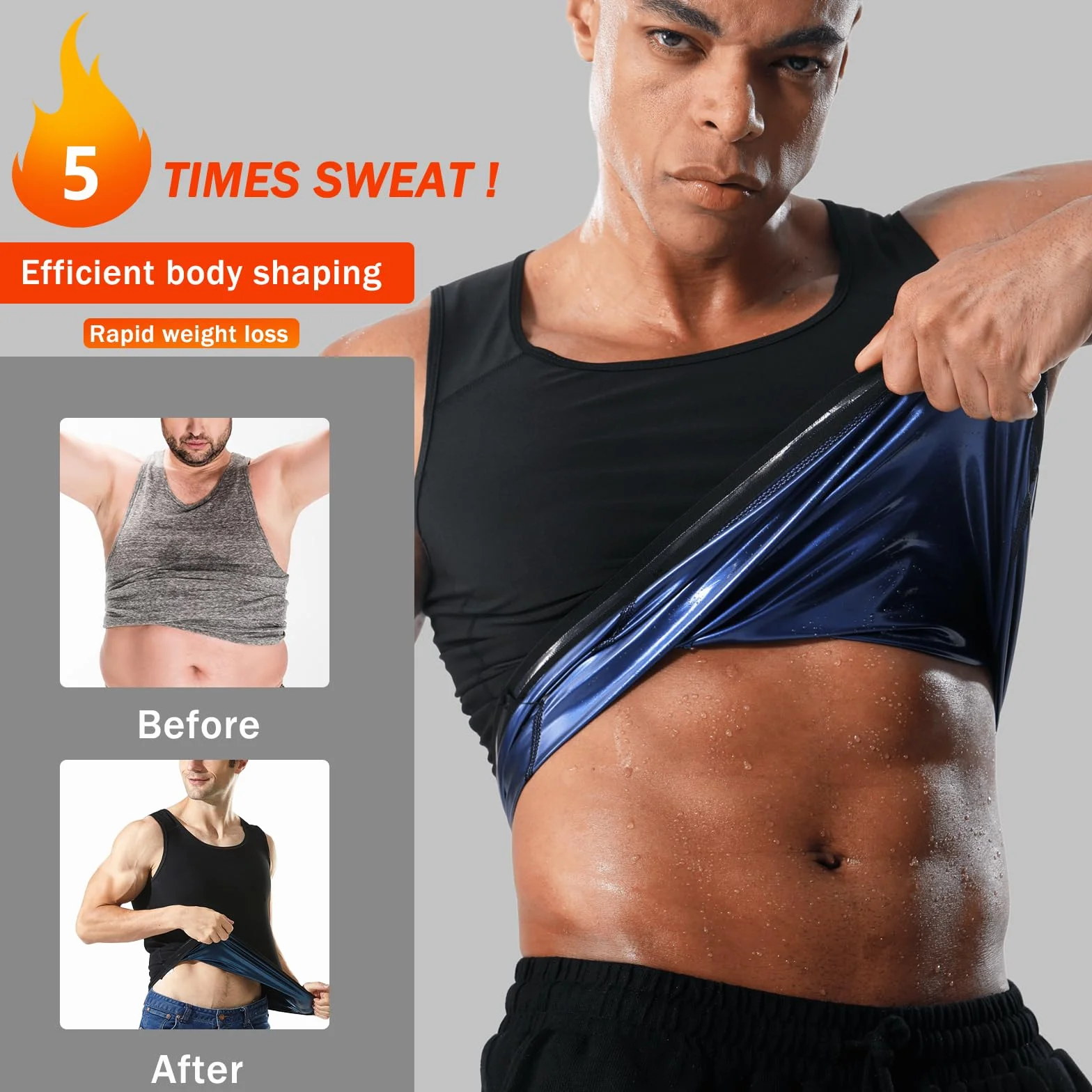 Męska kamizelka treningowa trener talii sauna garnitur koszula dla mężczyzn zatrzymywanie ciepła kompresja siłownia tank top męski wyszczuplający odchudzanie modelujący sylwetkę