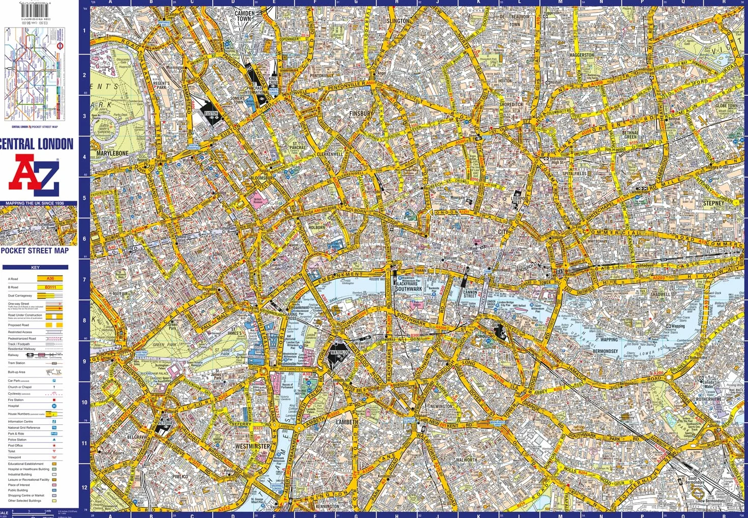 Central London A-Z Pocket Street Map: Detailed and accurate iconic street map of London