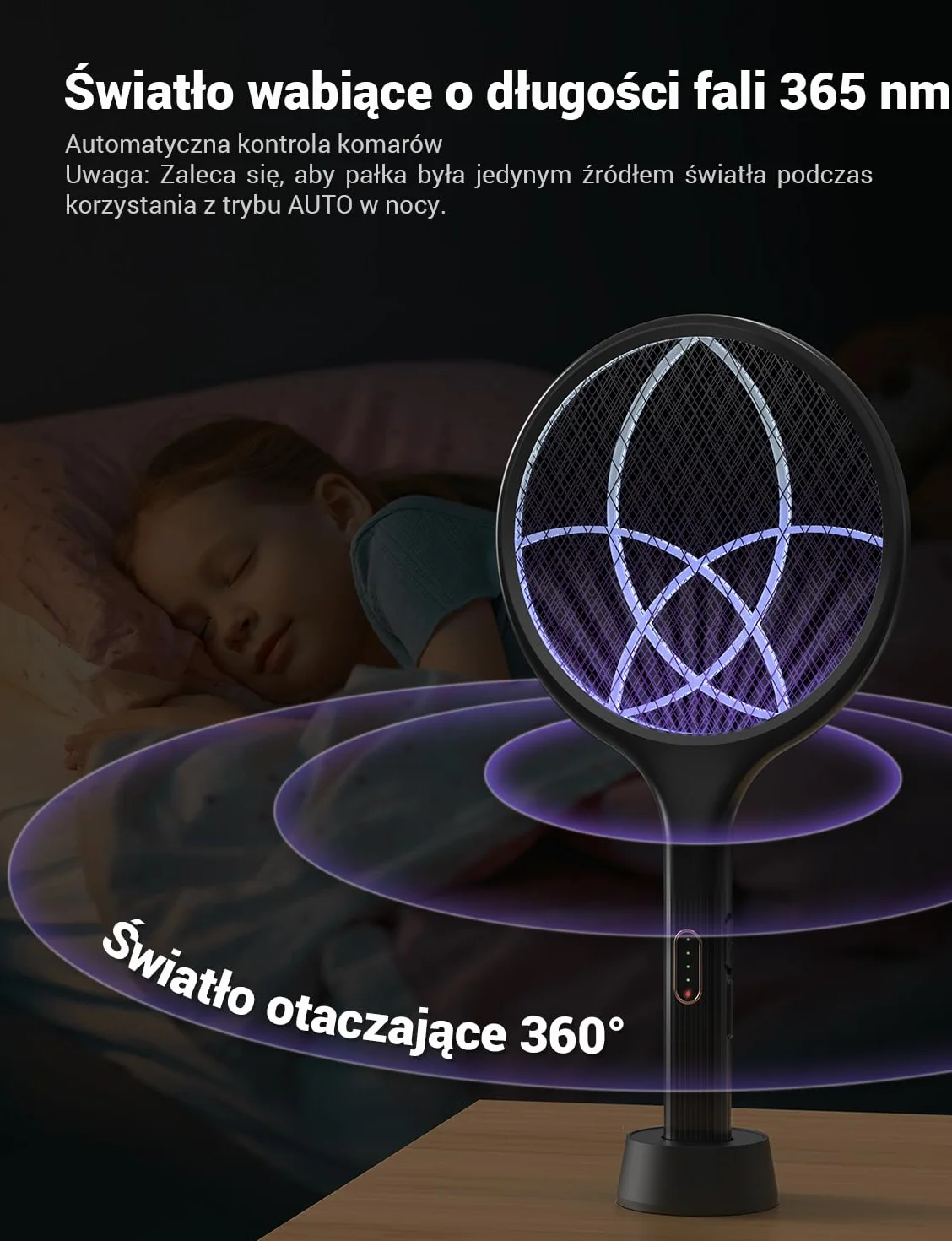 YISSVIC Elektryczna łapka na komary Extra Strong 4000 V 2 w 1 USB C z akumulatorem Akumulatorowa ze stabilną podstawą pułapką na światło UV Przeciw komarom Muchom 2 szt. Czarny