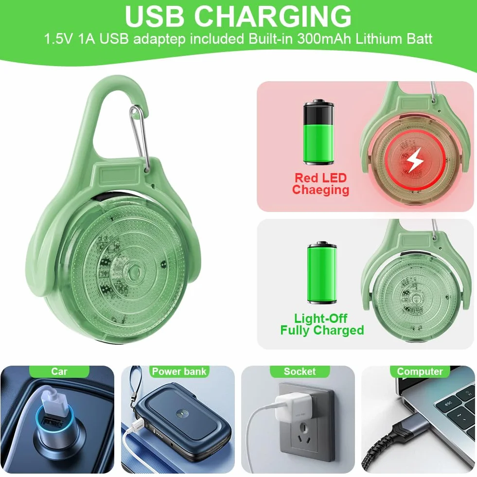 Lampka LED na obrożę dla psa IP68 wodoodporna USB ładowalna 4 tryby