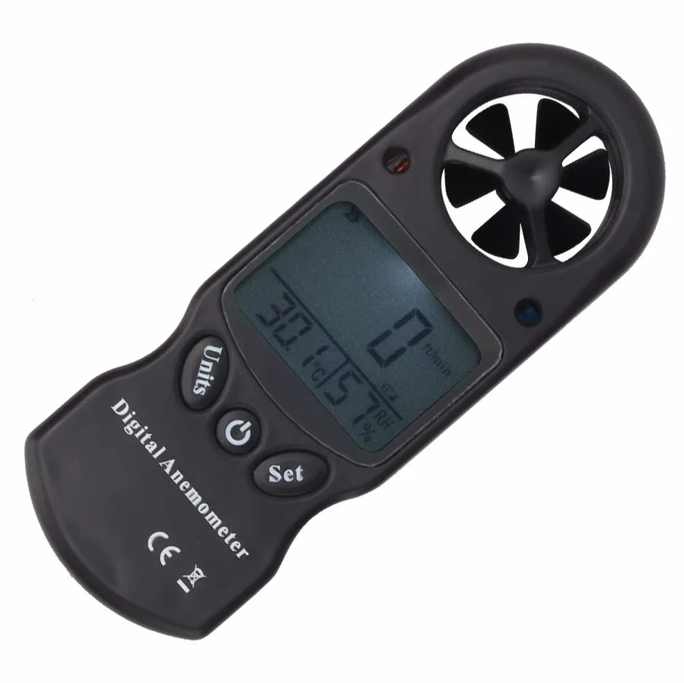 cyfrowy anemometr, higrometr, 3 w 1, wielofunkcyjny, cyfrowy termohigrometr, przenośny miernik prędkości wiatru