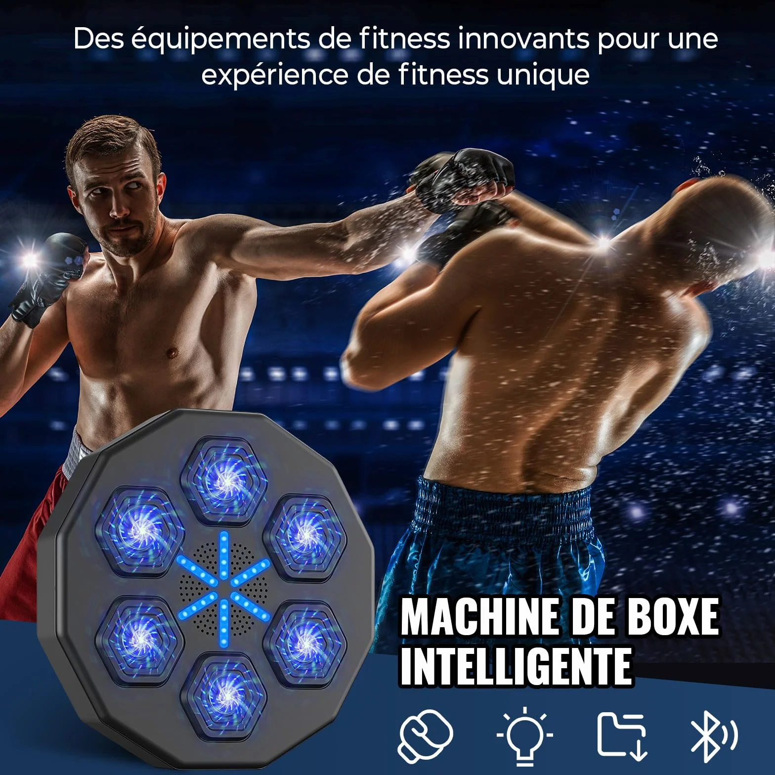 EagerMinds Maszyna do boksu muzycznego Bluetooth, inteligentny elektroniczny bokser z rękawicami