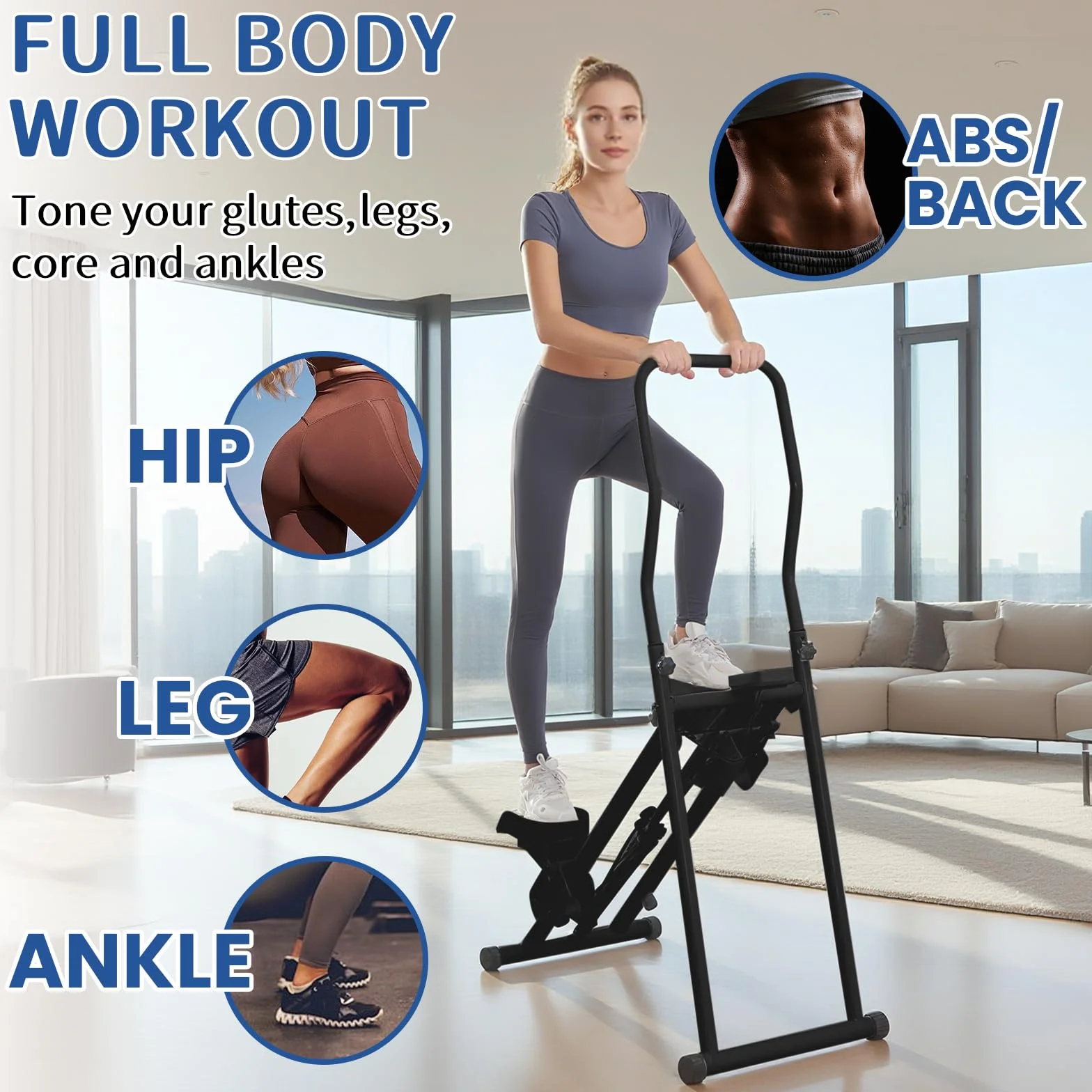 Pionowa maszyna wspinaczkowa Stepper do ćwiczeń domowych, składany fitness z regulowanymi pedałami