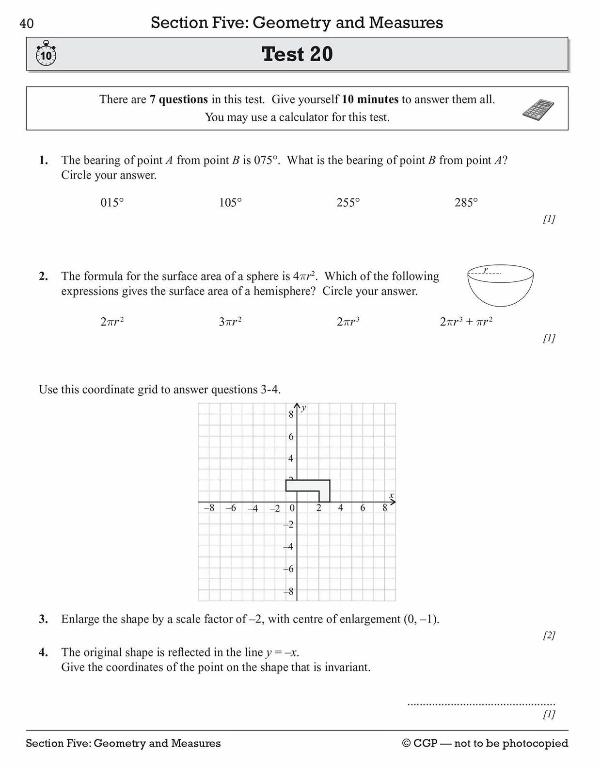 GCSE Maths Edexcel 10-Minute Tests - Higher (includes Answers)