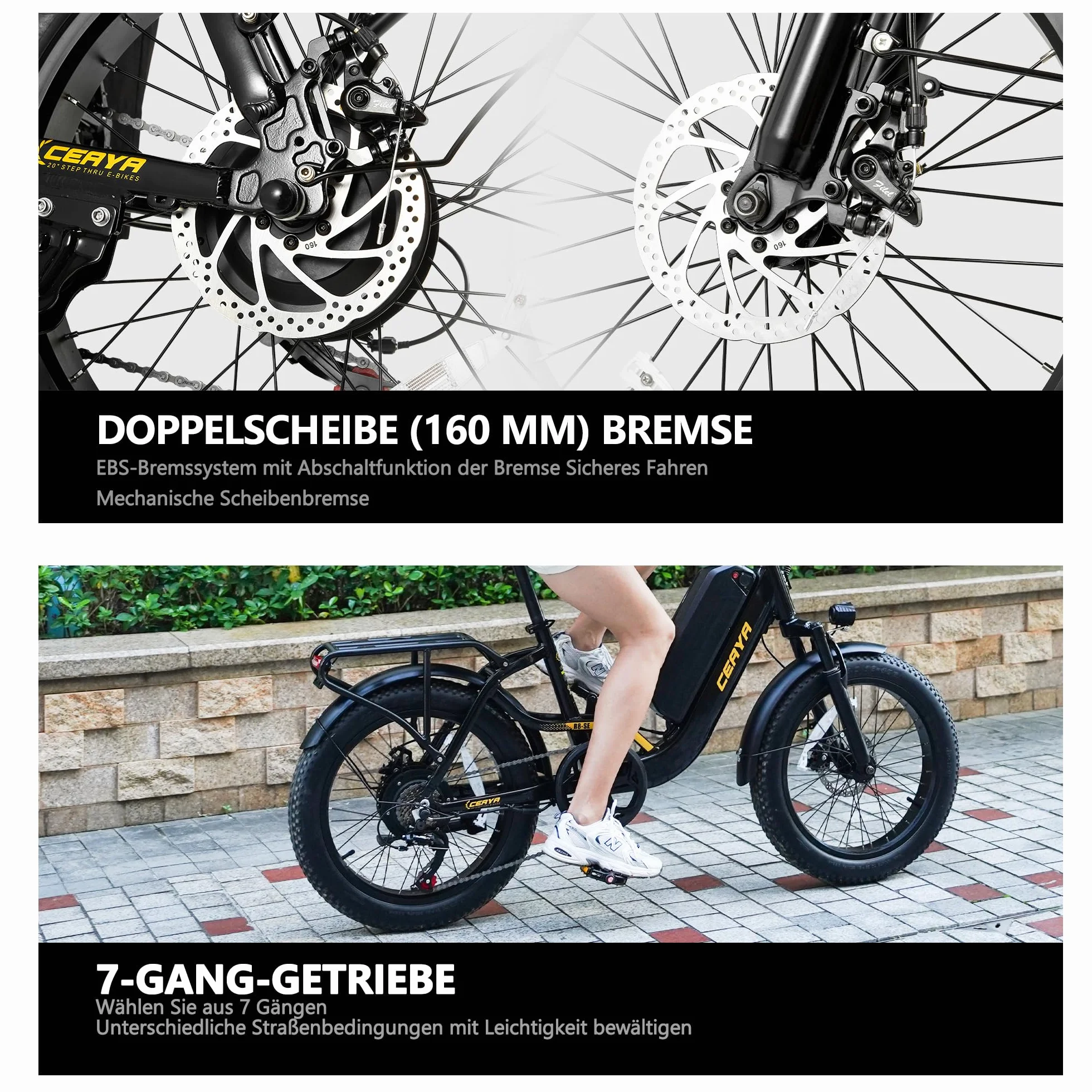 Rower Elektryczny 20 Cali Aluminium Ebike MężCzyźNi Kobiety Elektryczne Rowery Miejskie Fat E Bike Z Akumulatorem 15 Ah, 3,0Cali Calowe Grube Opony, Zawieszenie Widelca, światła Led, 7 Biegów