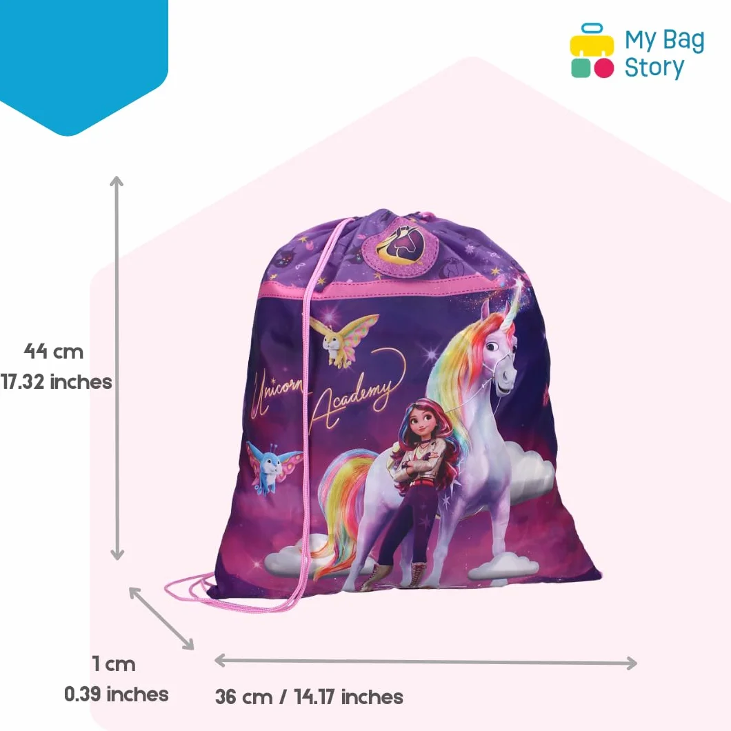 mybagstory Torba sportowa Unicorn Academy Sophia & Wildstar 44 x 36 cm różowy fioletowy