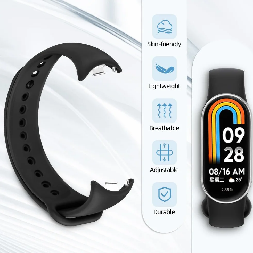 Ainiv Paski silikonowe kompatybilne z Xiaomi Band 8/9, wymienny pasek do Smart Band 8, kolorowe opaski
