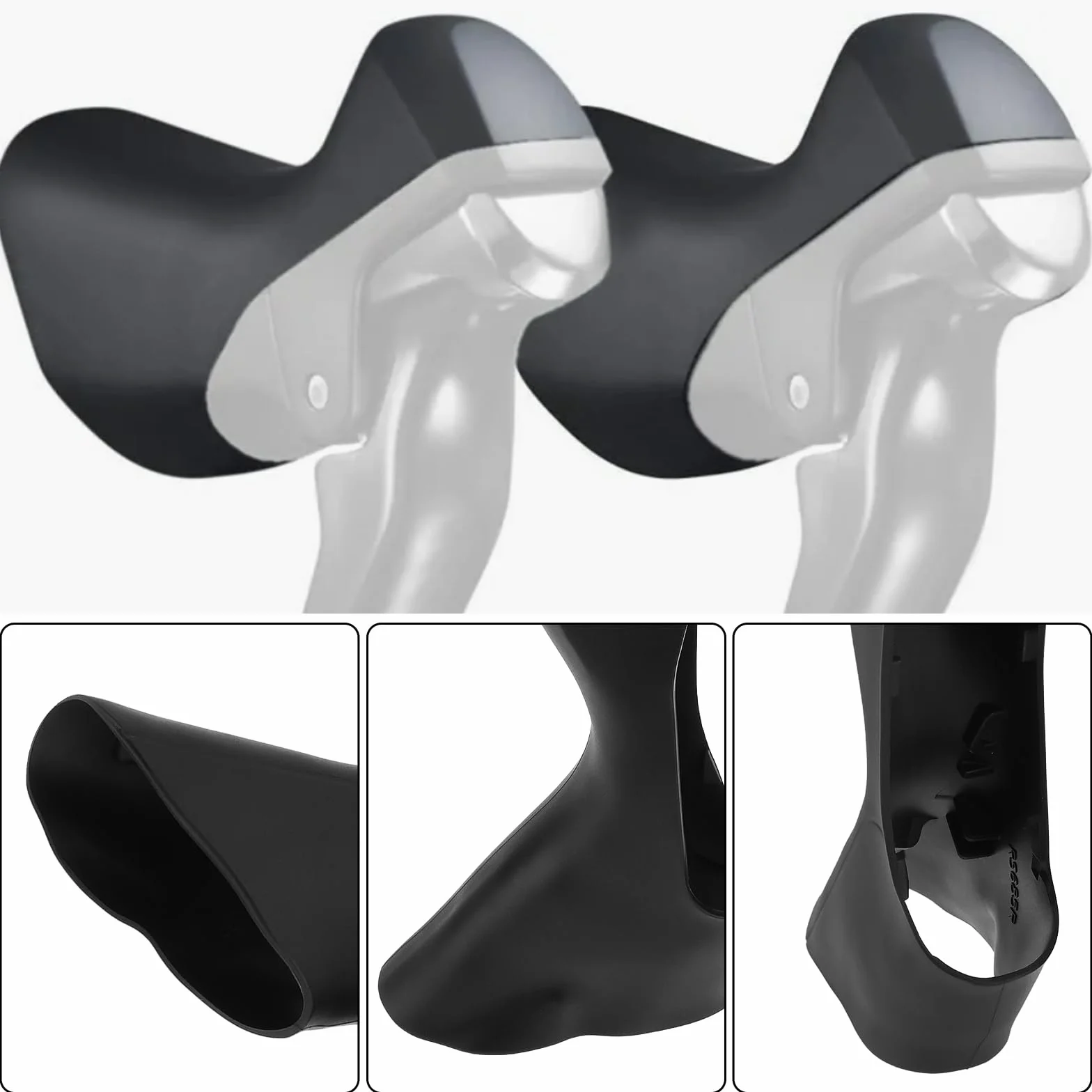 ECSiNG 1 para osłon hamulca rowerowego, osłona dźwigni zmiany biegów, osłona ochronna kompatybilna z Shimano UT ST-RS685, kolor czarny