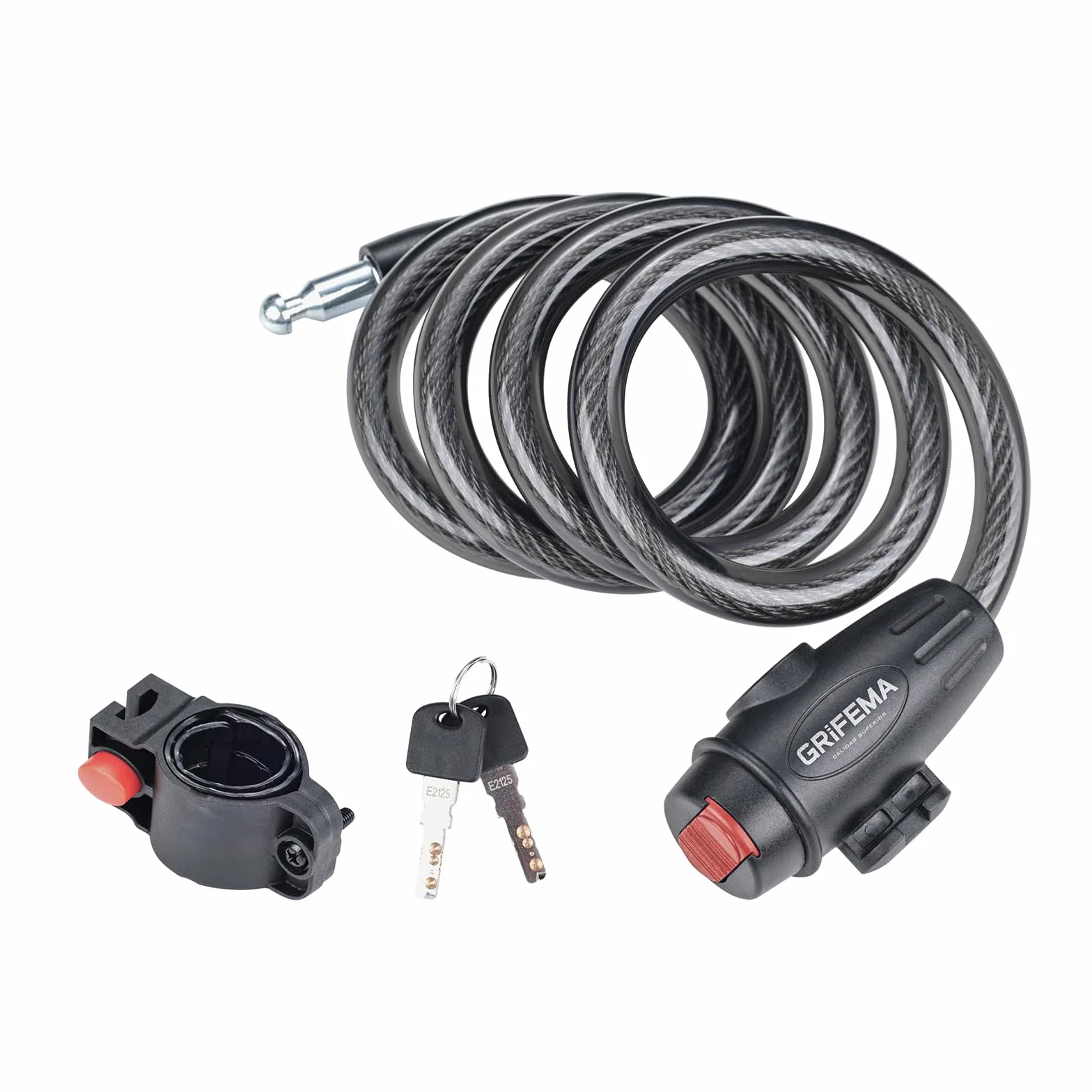 GRIFEMA GA1204-12 Zamek Rowerowy Antywłamaniowy z Kluczem 120 cm Czarny