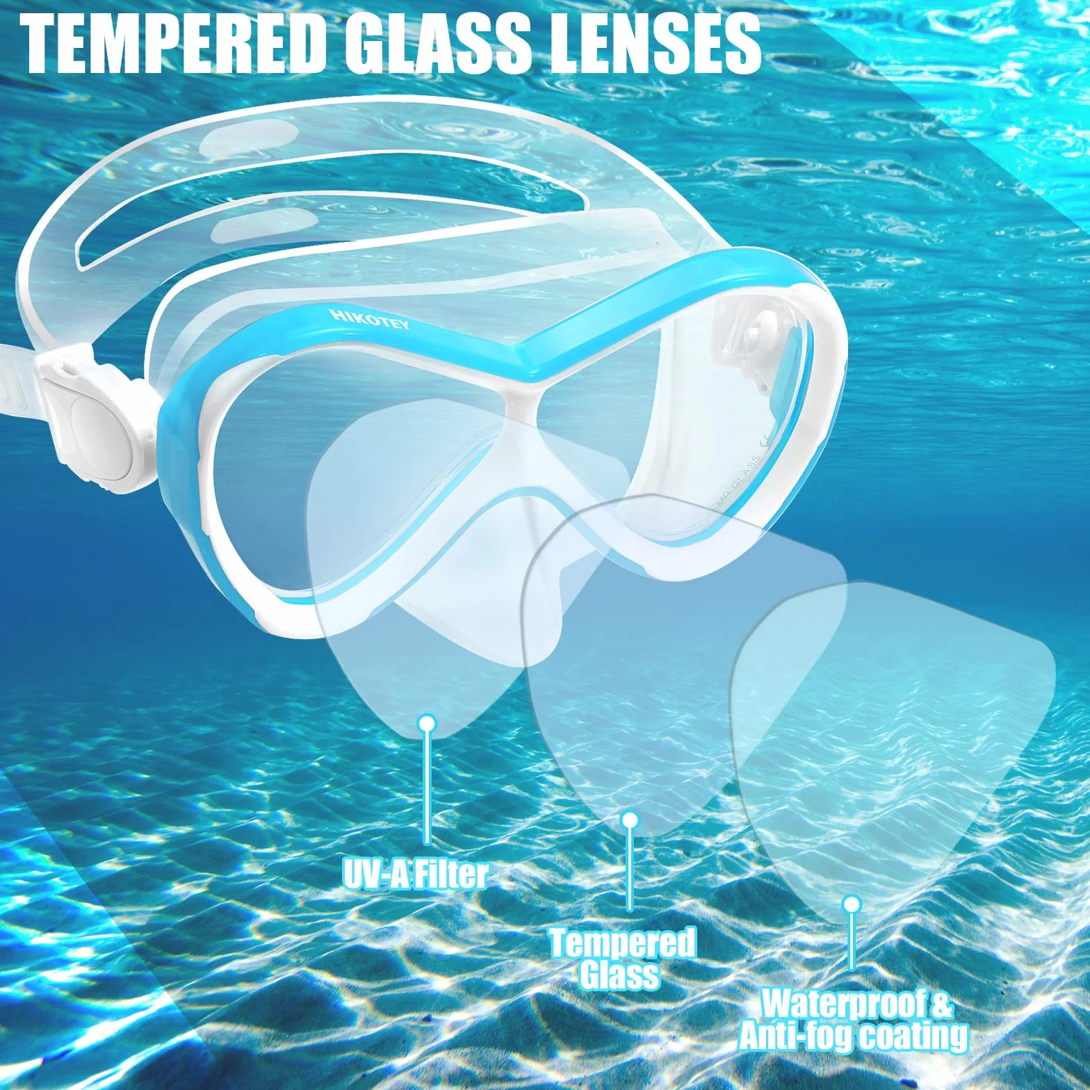 Okulary do nurkowania dla dzieci w wieku 4-16 lat, zestaw do snorkelingu dla dziewczynek i chłopców, okulary do pływania dla dzieci z osłoną nosa, panorama 180°, HD, ochrona przed
