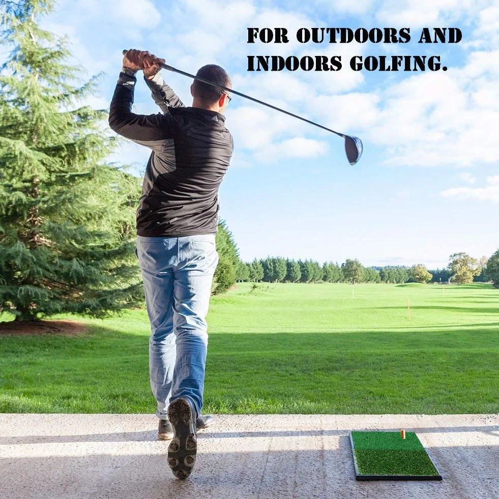 Podwójna murawa mata golfowa, podwójna podkładka do huśtawki, gumowa podeszwa, mata do ćwiczeń golfowych, profesjonalna zimowa mata do golfa, do ogrodu, podwórka, wewnątrz i na zewnątrz