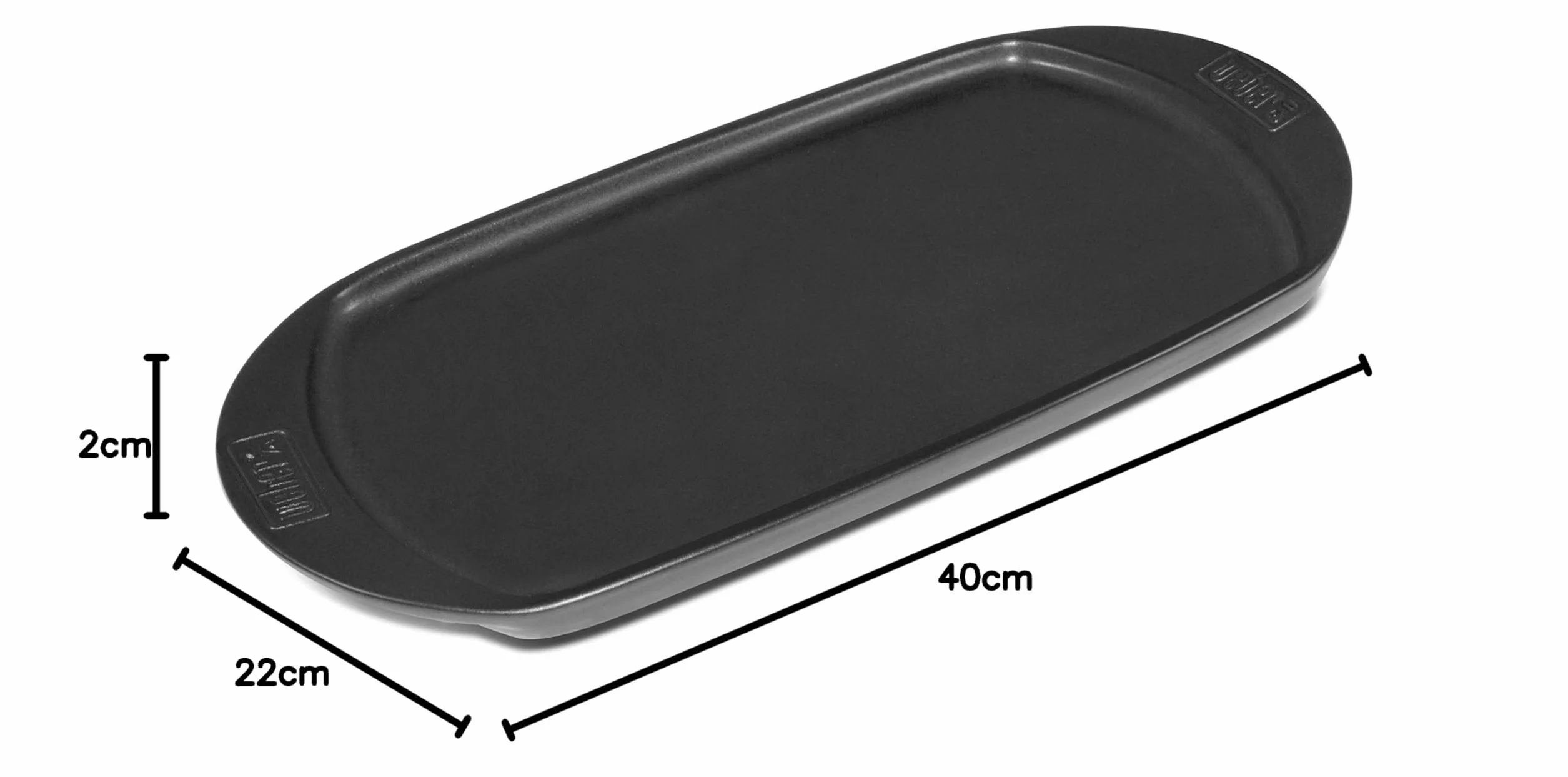 Weber Ceramiczna płyta grillowa Plancha - Mała (40x22 cm), Patelnia grillowa BBQ z ceramiczną powłoką nieprzywierającą, idealna do smash burgerów i warzyw, zmywalna w zmywarce - Czarna (6465)