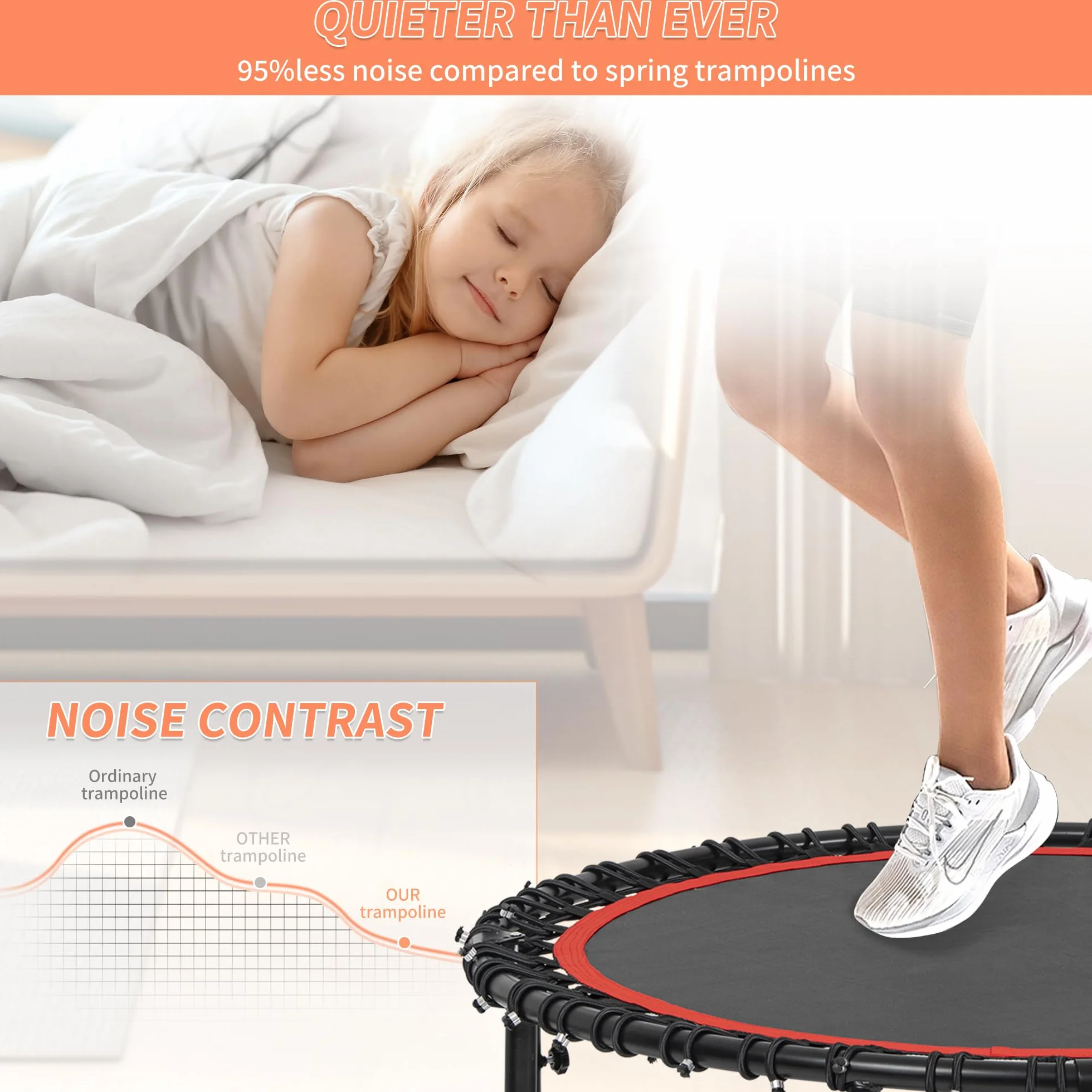 Trampolina fitness 48 cali dla dorosłych czerwona