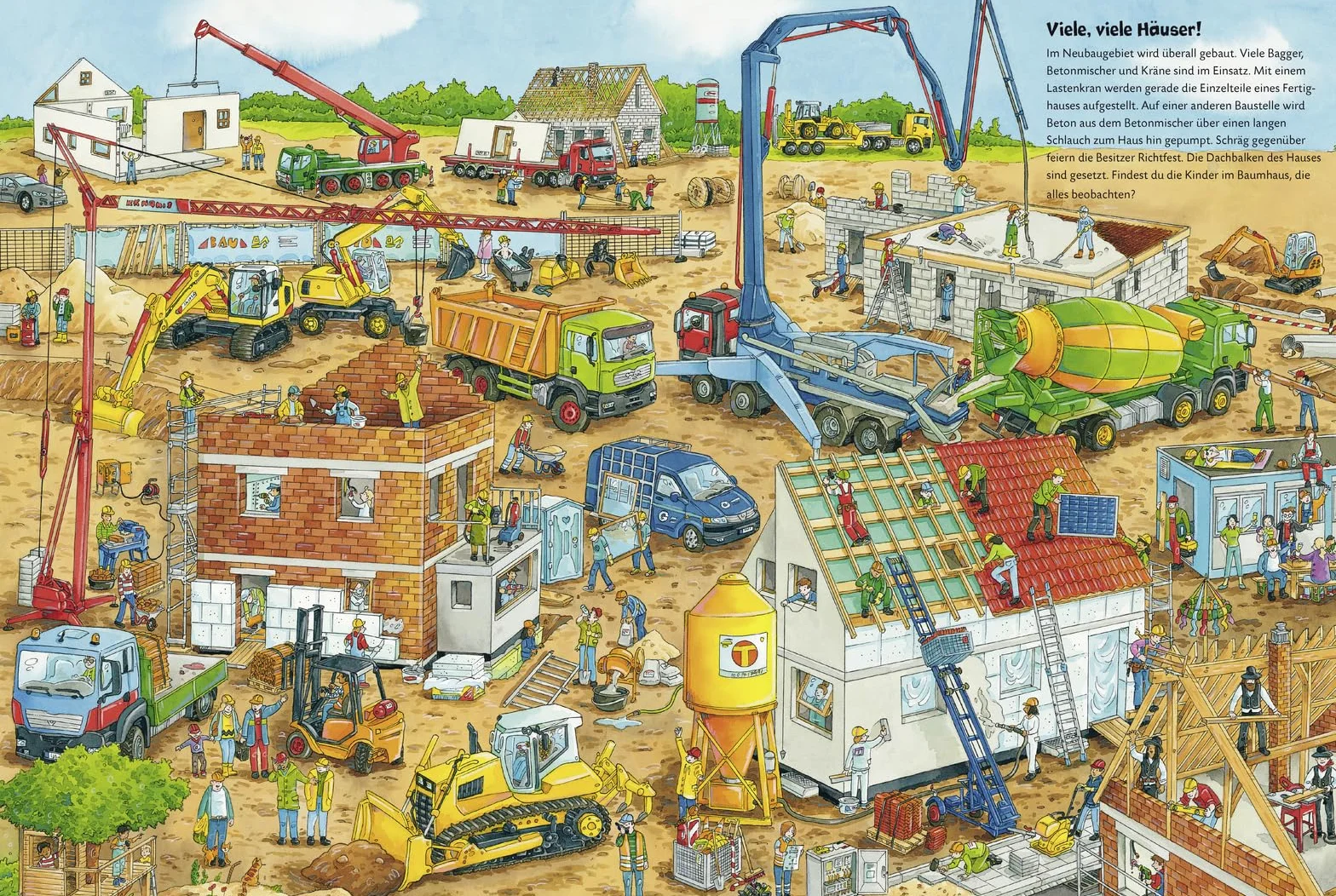 Duden 24+: Bagger, Kran und Tunnelbau. Das große Wimmelbuch von der Baustelle: Wimmeliges Bilderbuch für Kinder ab 2 Jahren: 1