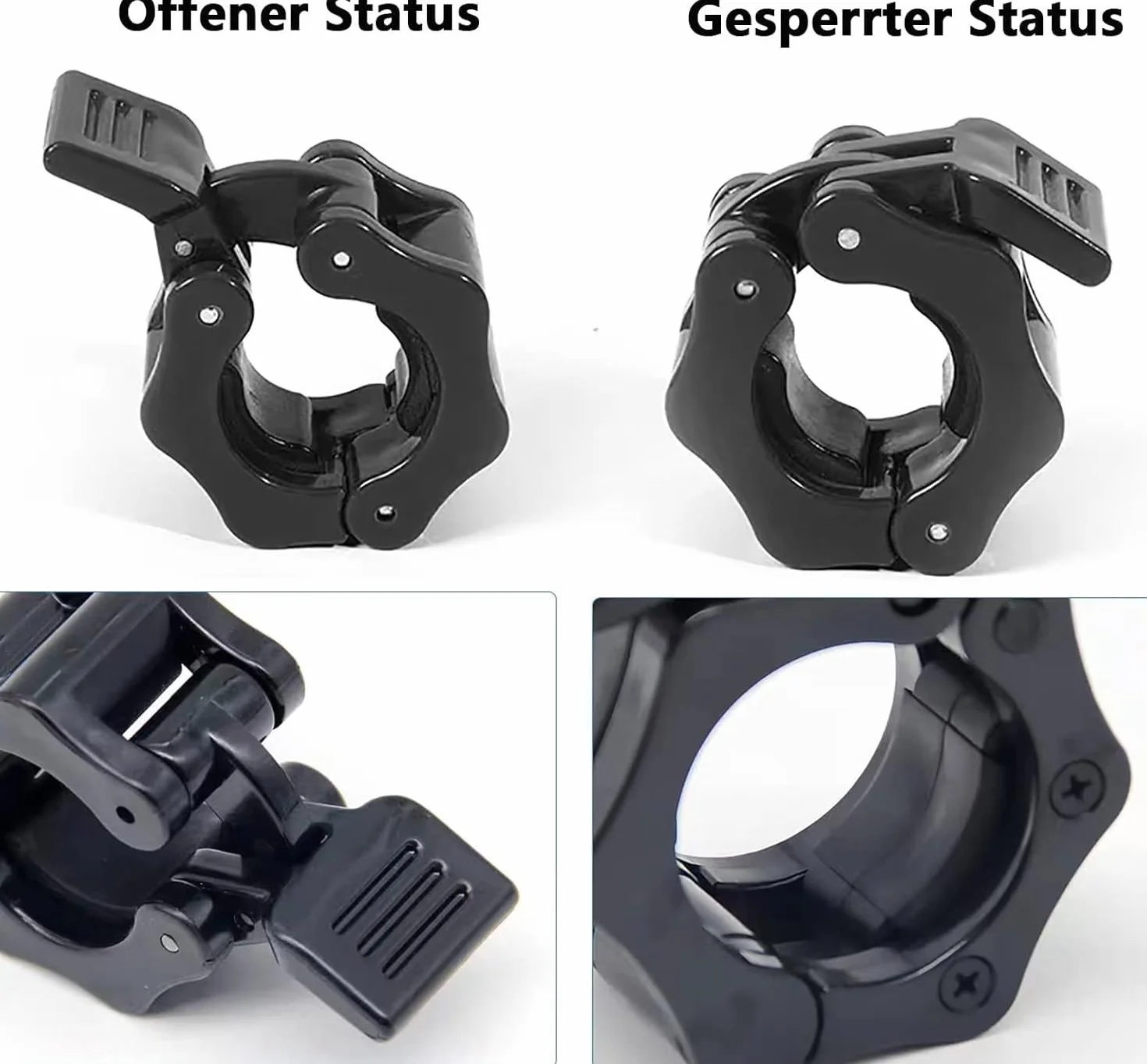 YANGWEN Blokada sztangi, 2 szt. Sztanga Zacisk Kołnierz Szybkozwalający 30 mm Szybkie Zamknięcie Barbell Szybkie i Bezpieczne Zaciski Sztangi Antypoślizgowe i Szybkie Uwolnienie