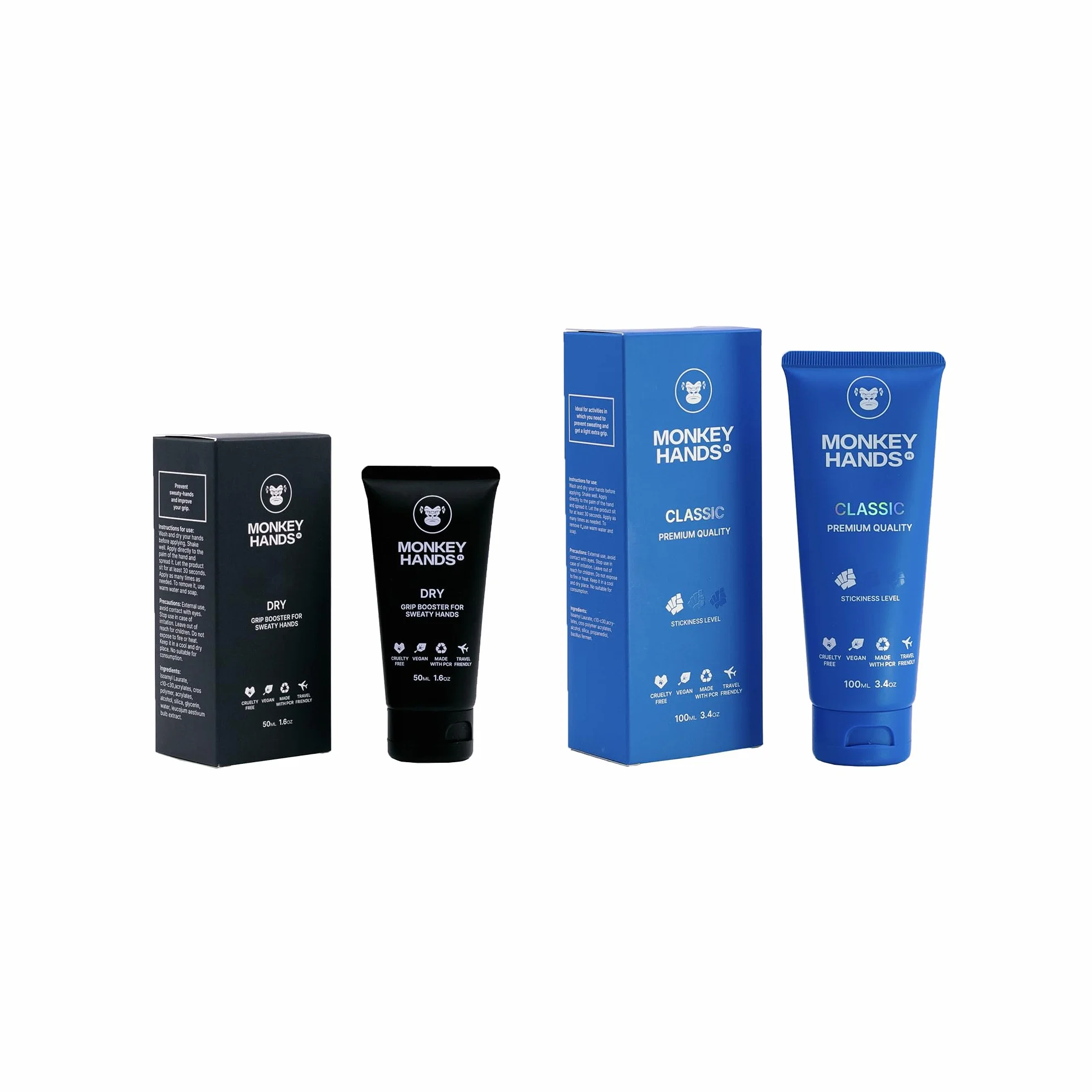 Definitivo Monkeyhands Grip Booster Dry + Light Gel Grip Classic - Idealny do tańca na rurze, Calisthenics, Parkour - pochłania pot i wzmacnia Twój chwyt!