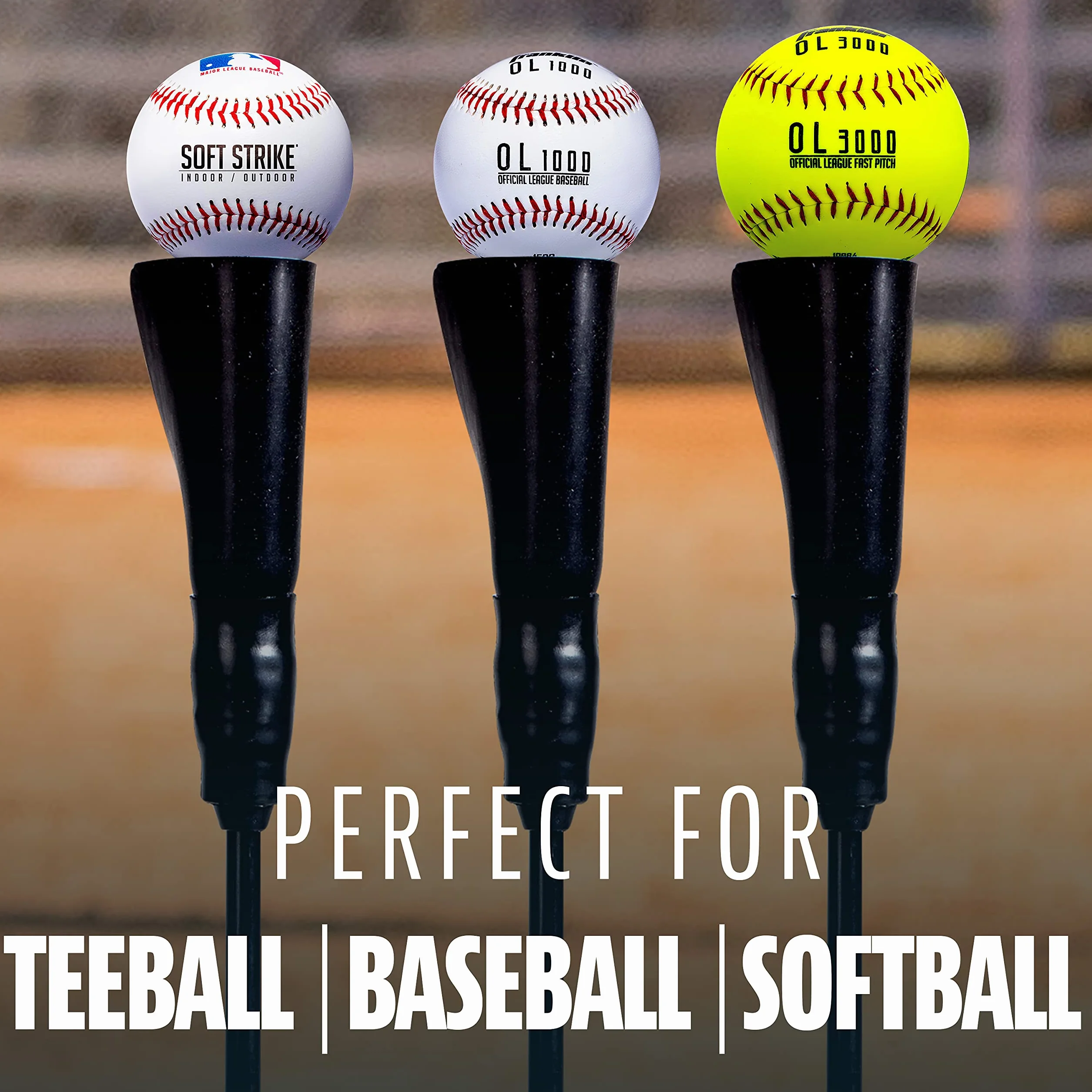 Franklin Sports Baseball + Softball Batting Tee - MLB Pro Porta Hitting Tee - przenośna, ważona koszulka do odbijania do baseballu + softballu - regulowana koszulka
