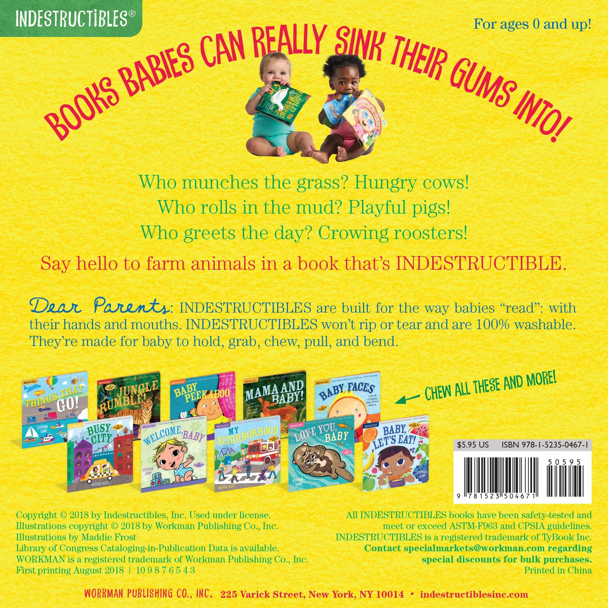 Indestructibles: Hello, Farm!: Chew Proof · Rip Proof · Nontoxic · 100% Washable (Book for Babies, Newborn Books, Safe to Chew)