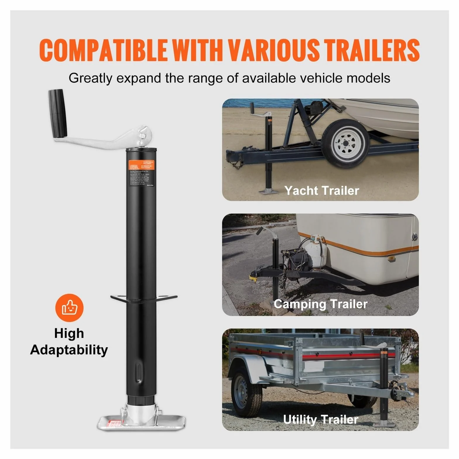 Trailer Jack A-frame Bolt Tongue With Handle 2000lbs Stands Support Legs For Lifting Boat RV Parts Accessories