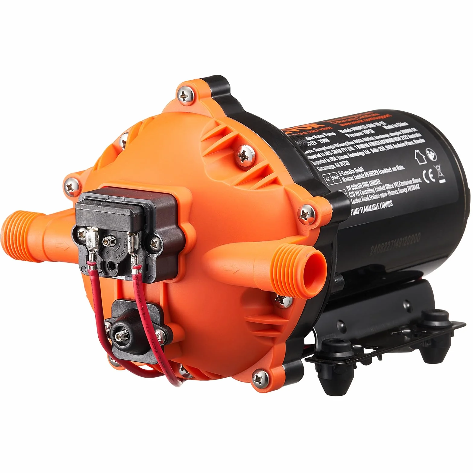 VEVOR Pompa membranowa 12 V, 5 GPM 18,93 l/min, 5-komorowa pompa wodna 12 V DC z automatycznym wyłącznikiem ciśnienia 40 – 100 PSI, 70 PSI, port MNPT do kamperów, jachtów, kamperów, kamperów, łodzi