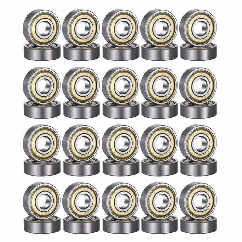 Zestaw 40 łożysk kulkowych 608 ZZ 8x22x7 mm metalowe Double Shielded do deskorolek