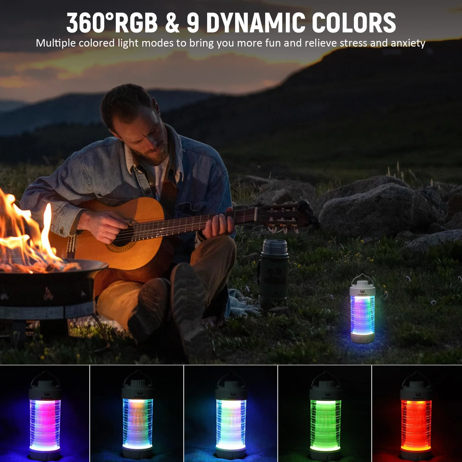 Wurkkos CL01 Akumulatorowa lampa kempingowa 550 lm wodoodporna z podstawą magnetyczną 300h RGB