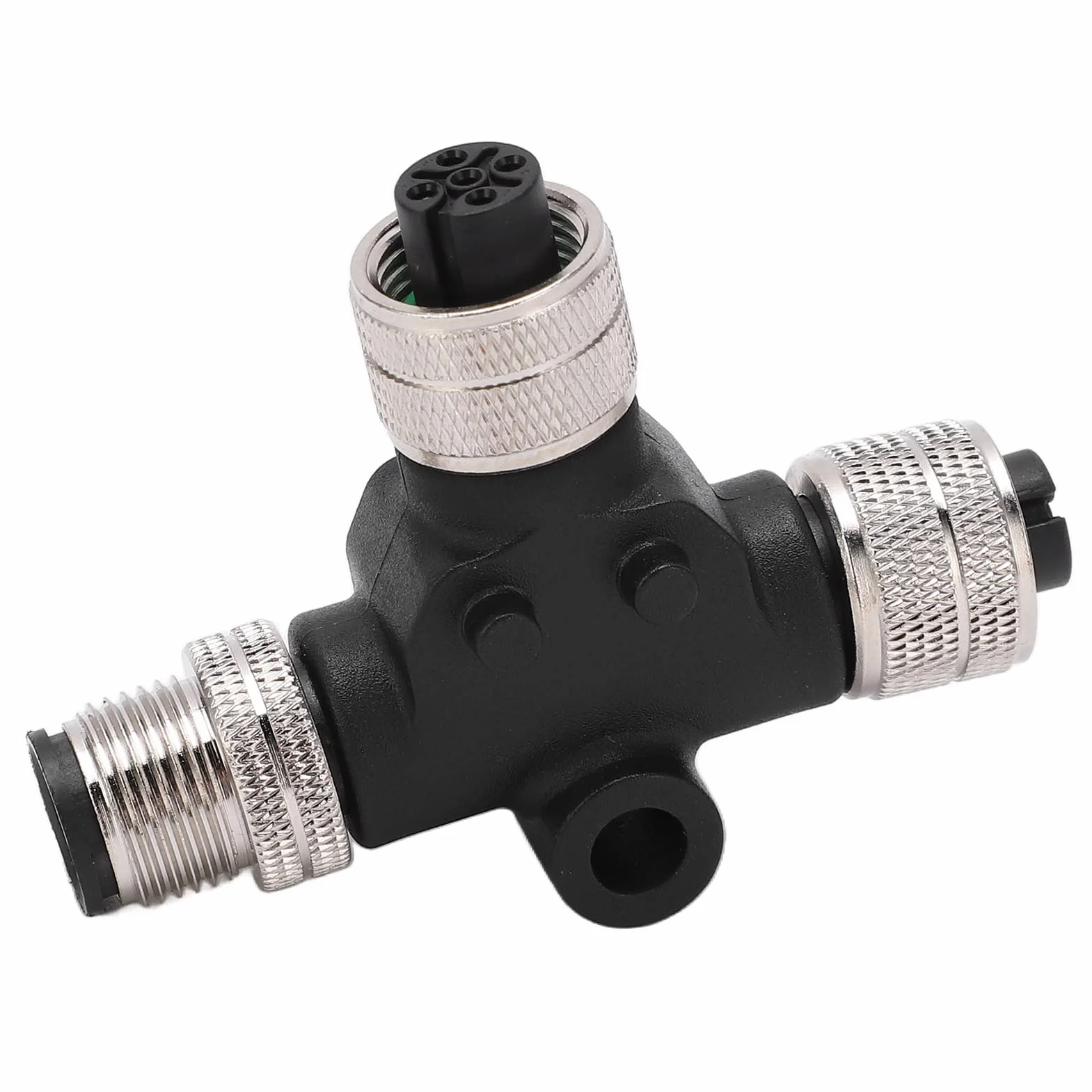 Złącze Trójnikowe dla NMEA 2000, Trójnik Złącze ABS + Metal T dla NMEA 2000 M12 Gwint 5 Pin IP67 Wodoodporny Dla Sieci Lowrance