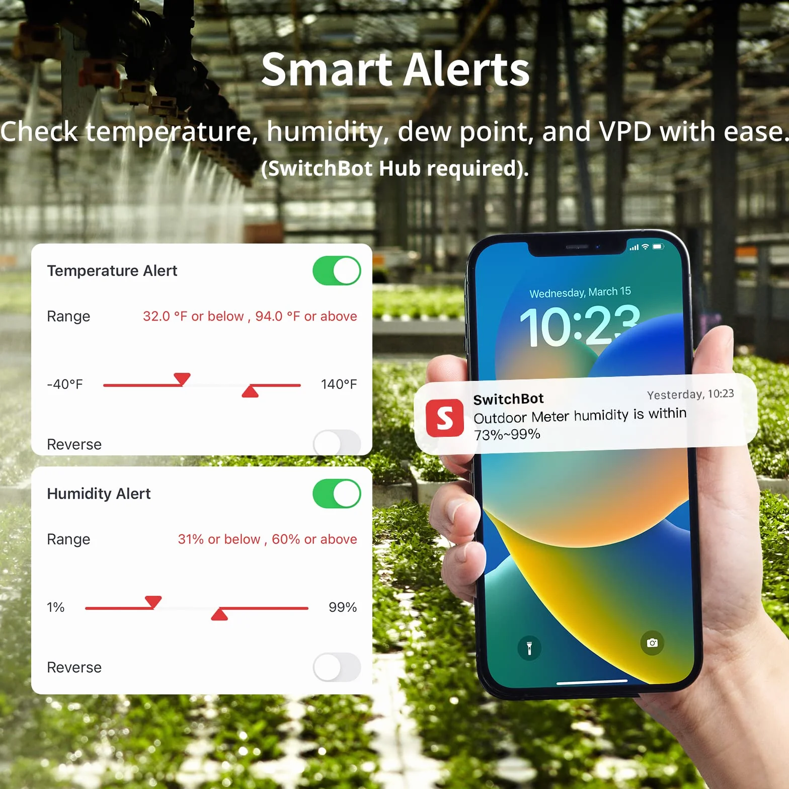 SwitchBot IP65 termometr z higrometrem do użytku wewnątrz i na zewnątrz, zasięg Bluetooth 120 m, punkt rosy / VPD/czujnik wilgotności, bezpłatne przechowywanie danych, 2 lata żywotności baterii