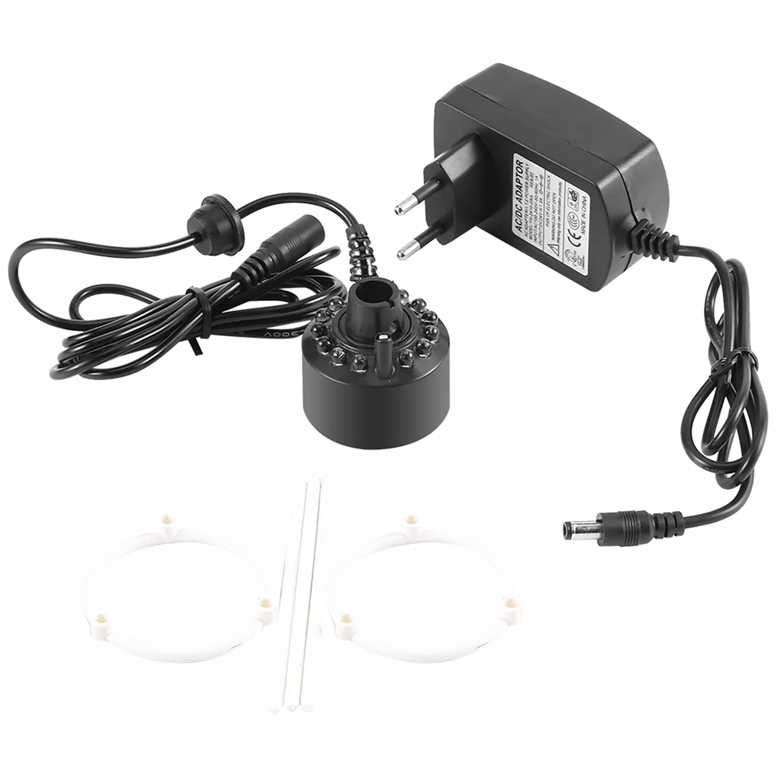 Wytwarzacz Mgły, do Fontanny Staw z Zasilaczem Nebler 110 240V Wtyczka Amerykańska 1Pc 12LED Kolorowe Urządzenie do Wytwarzania Mgiełki