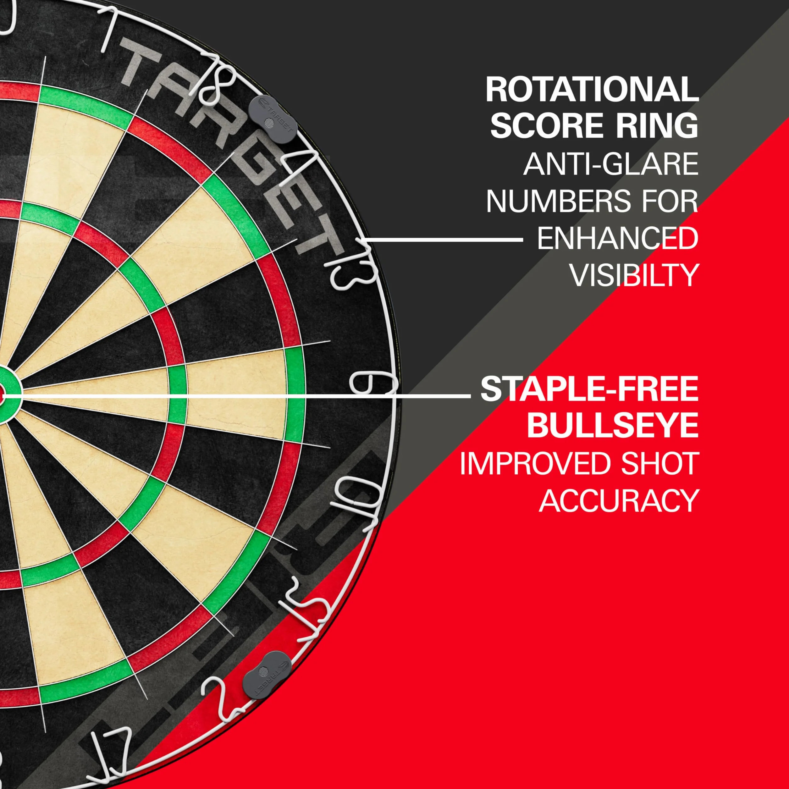 Target Darts Rift tarcza do darta z oświetleniem LED, system bezklamrowy, 2 komplety lotek 17 g