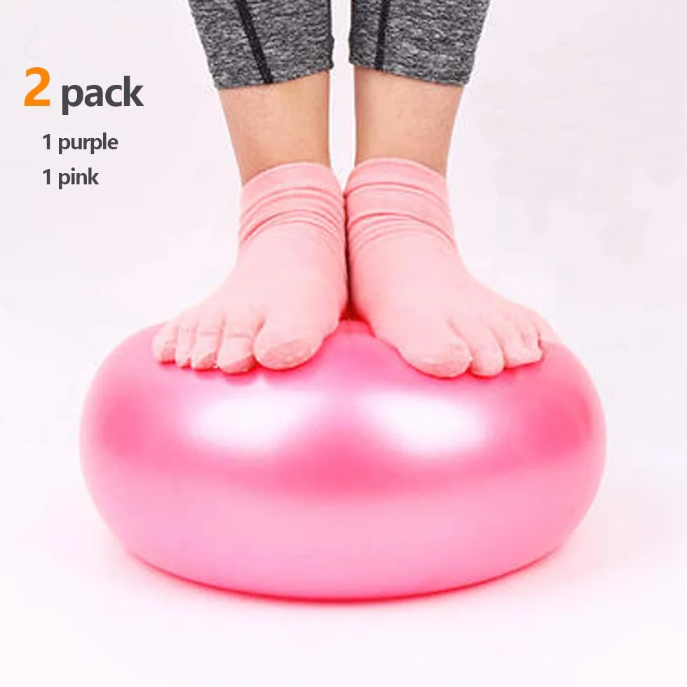 Piłka do pilatesu, 2 szt. 25 cm mała piłka do ćwiczeń, mini miękka piłka do pilatesu antypoślizgowa antypoślizgowa piłka do ćwiczeń fitness idealna do pilatesu, jogi, treningu podstawowego i fizykoterapii (fioletowa i różowa)