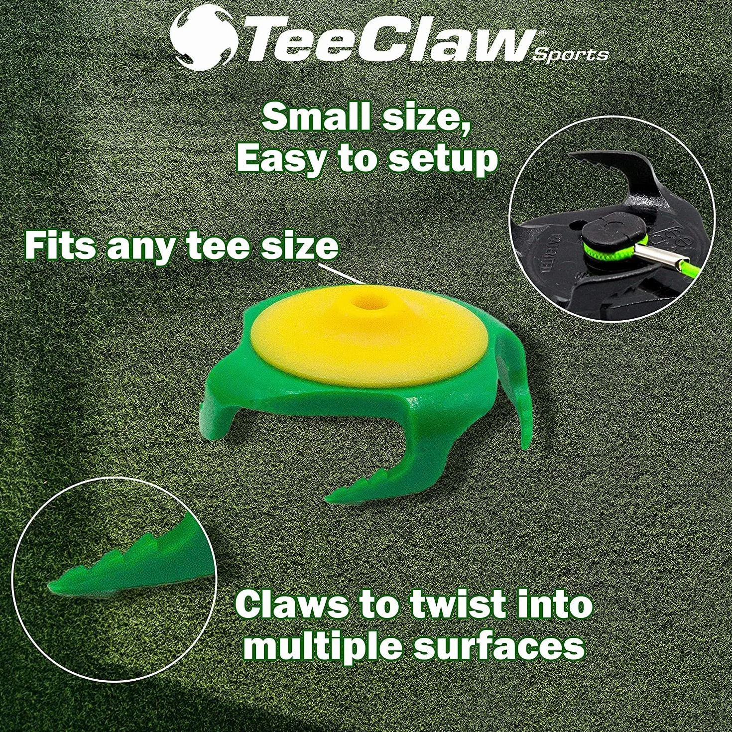 Tee Claw Zestaw pomocniczy do treningu golfowego, uchwyt na koszulkę ze sztucznej murawy i pomoc treningowa (biały/czarny, 4-pak)