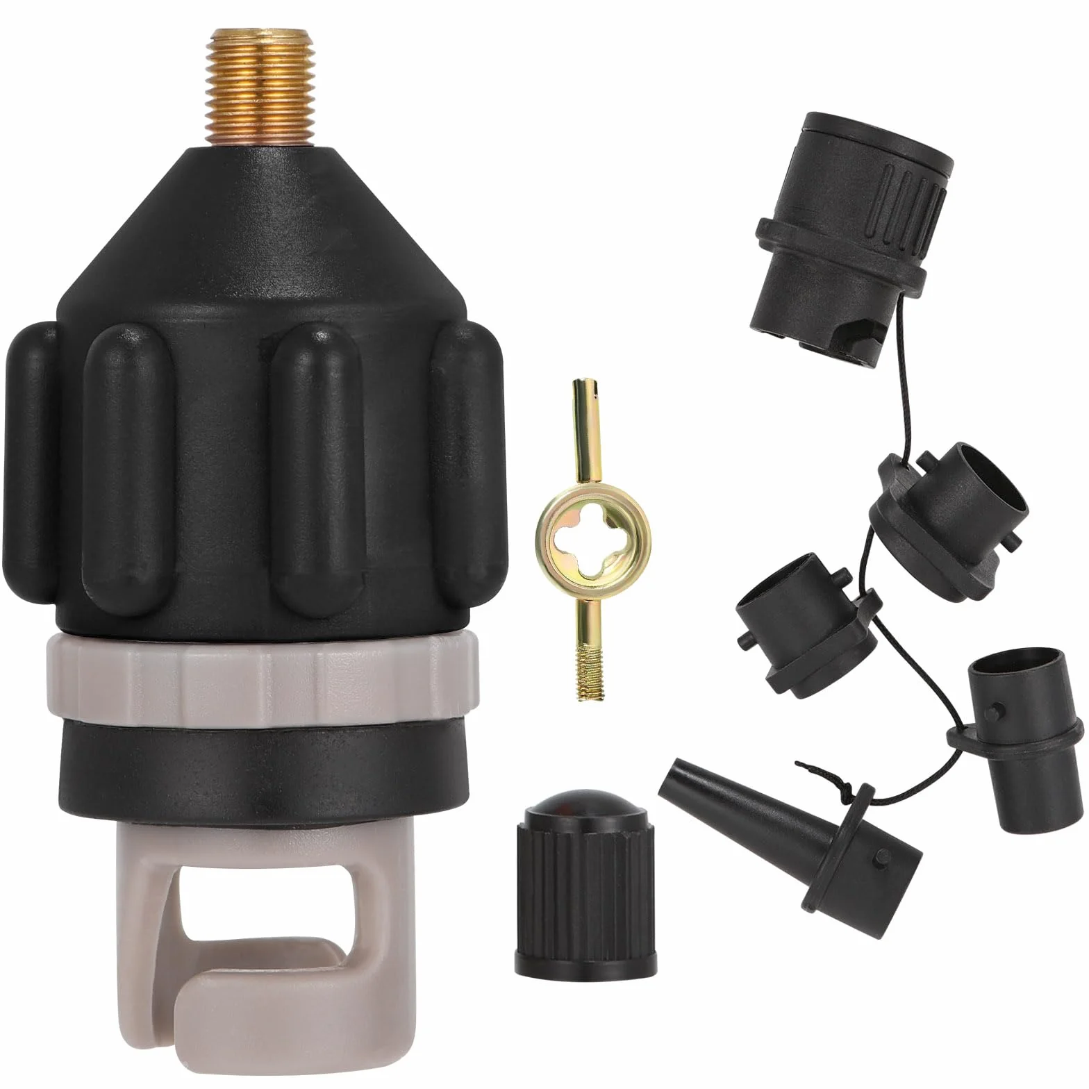 SUP adapter do pompy, adapter SUP do sprężarki, adapter zaworu SUP z 5 dyszami gazowymi, adapter do wentyli pontonu, do nadmuchiwanej łodzi wiosłowej, deski SUP