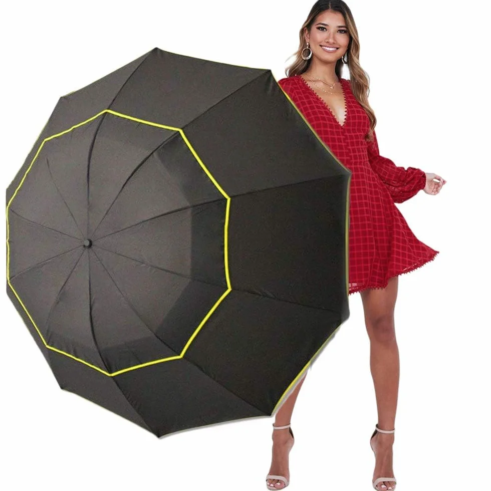 Kalolary 152 cm Parasol Golfowy Podwójny Baldachim Wiatroszczelny Wodoodporny