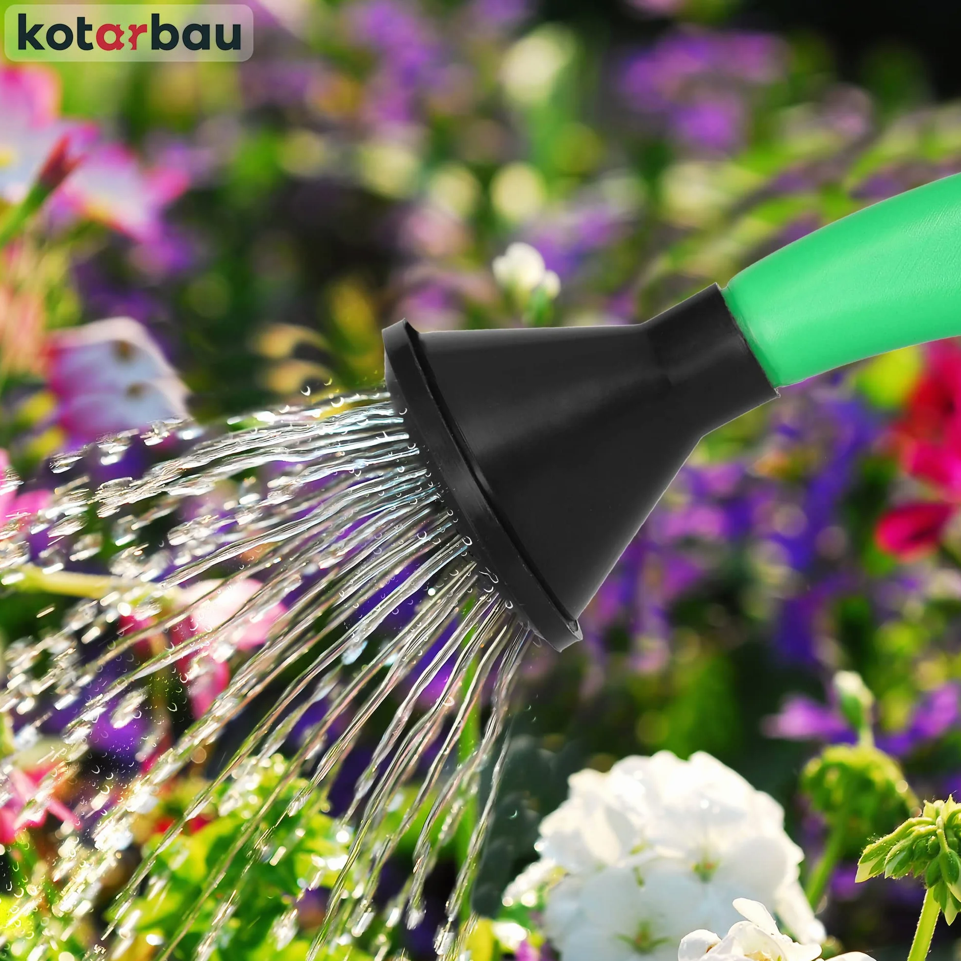 KOTARBAU® Konewka owalna Długotrwała konewka ogrodowa z tworzywa sztucznego do podlewania kwiatów z dyszą System nawadniający Konewka do podlewania kwiatów do użytku wewnętrznego i zewnętrznego