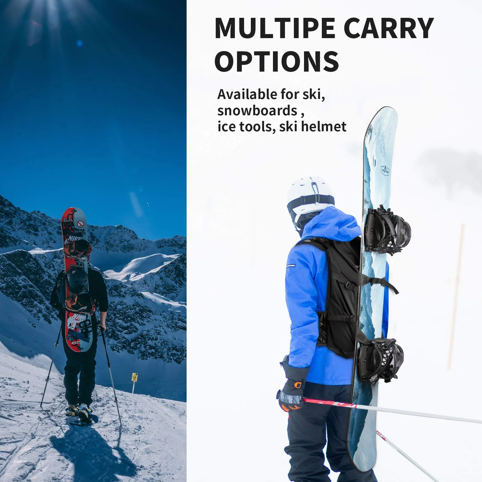 Unigear Plecak narciarski, snowboard, plecak turystyczny, nawodnienie, outdoor, sporty zimowe, wędrówki, trekking, jazda na rowerze, 22 l