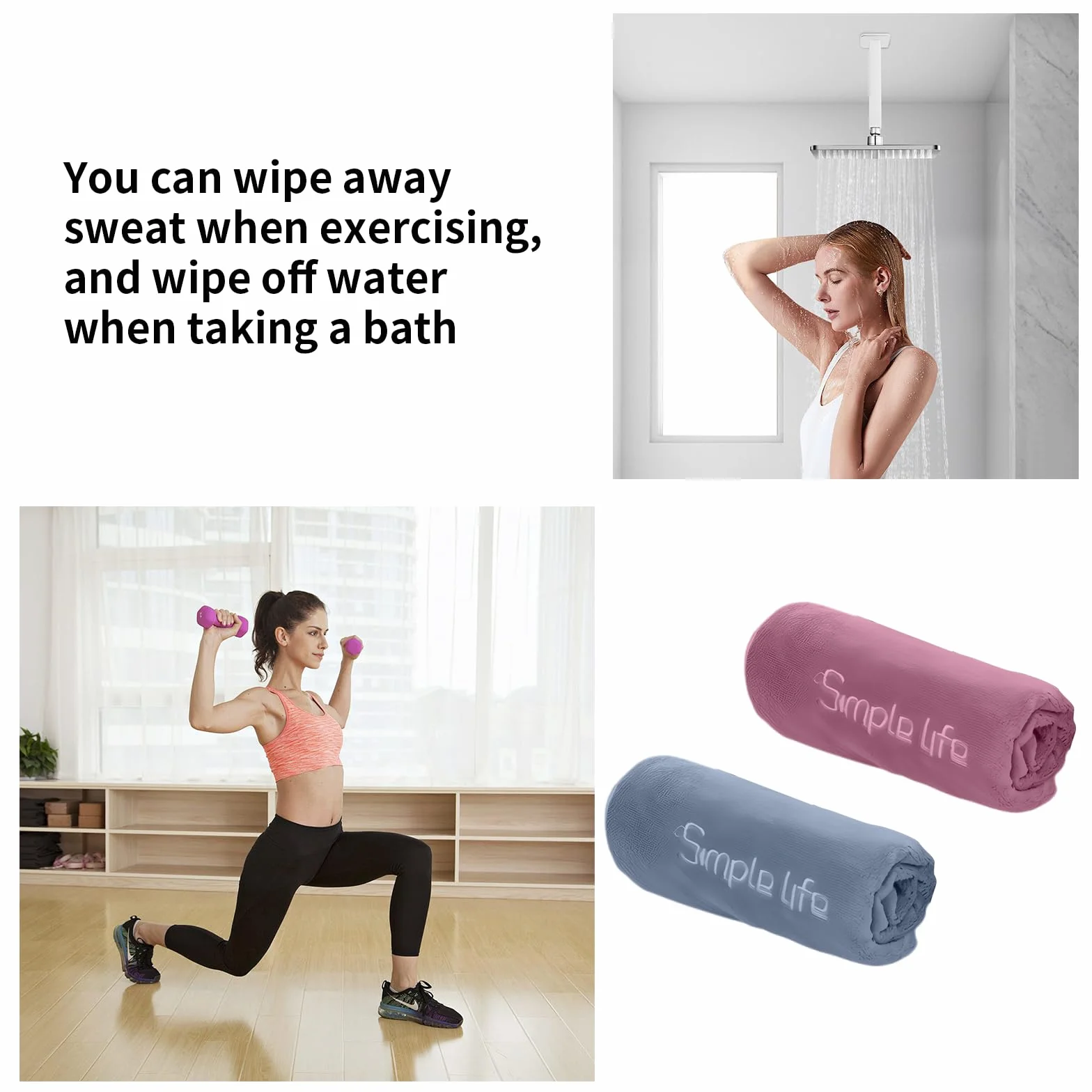 Ręczniki fitness z mikrofibry 35x75 cm szybkoschnące chłonne 2 sztuki